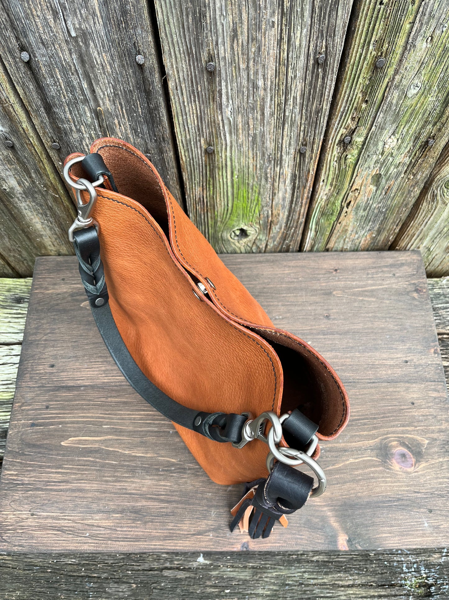 Mimi Slouch Bag in Wickett & Craig Milled Buck Brown
