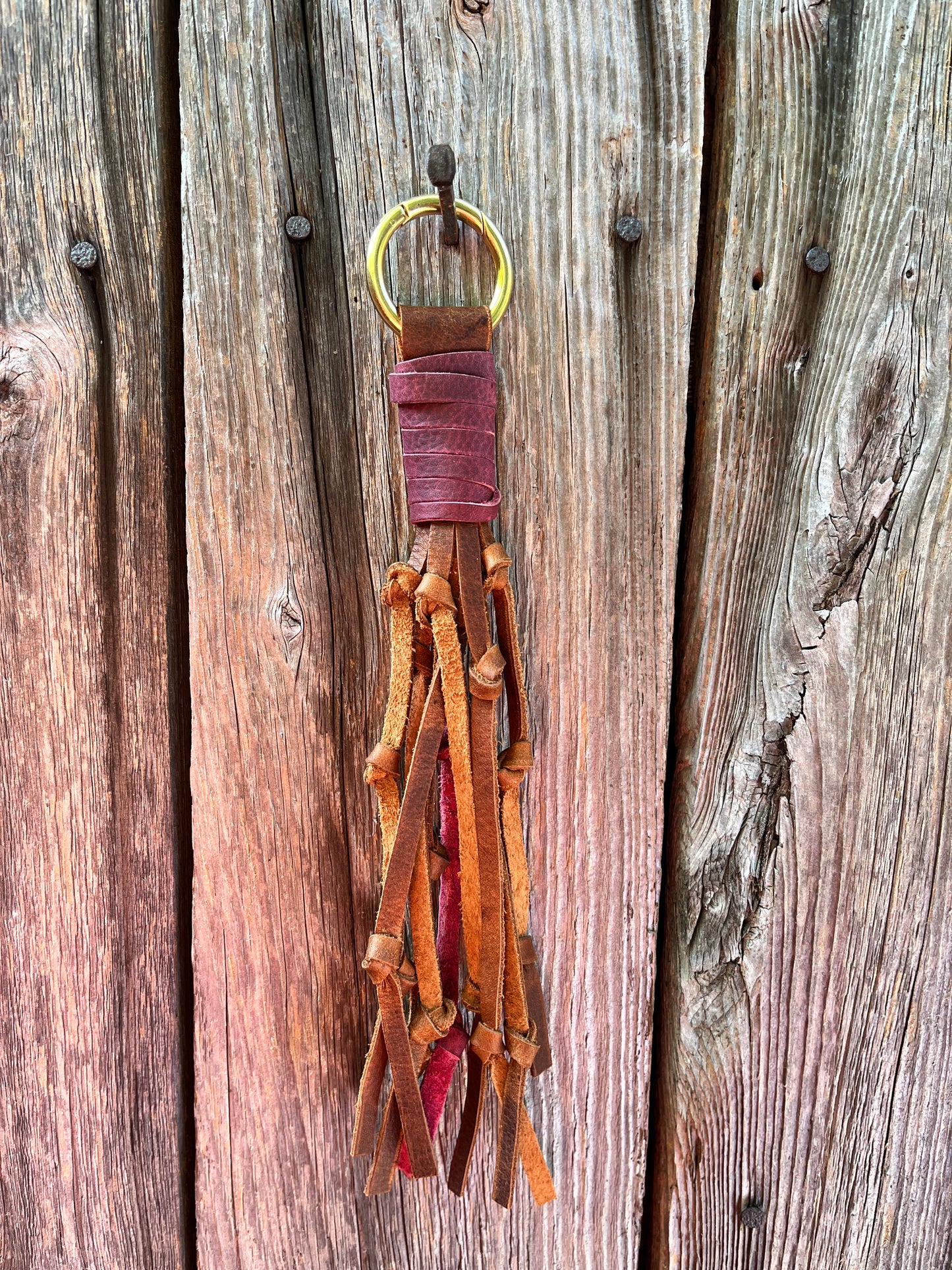 Two-Toned Handmade Knotted Leather Tassel