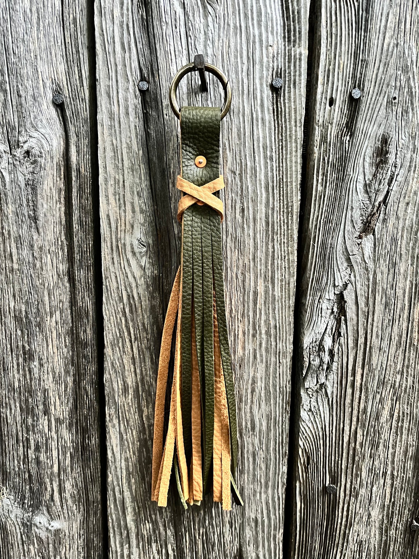 Handmade Rustic Leather Tassels with Fox Tags