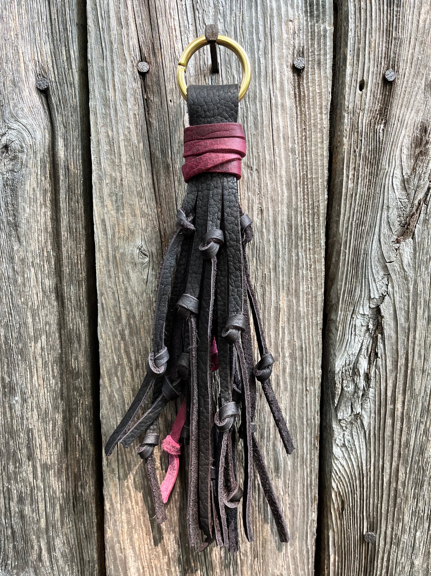 Two-Toned Handmade Knotted Leather Tassel
