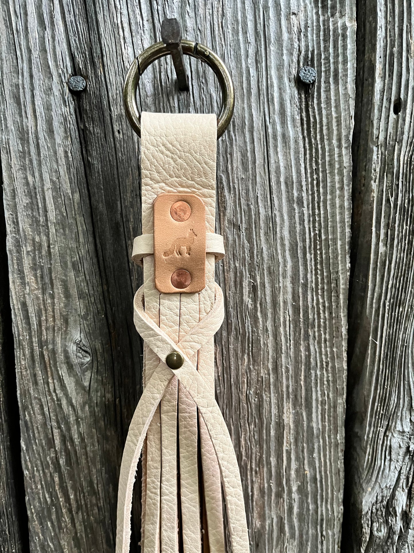 Handmade Rustic Leather Tassels with Fox Tags