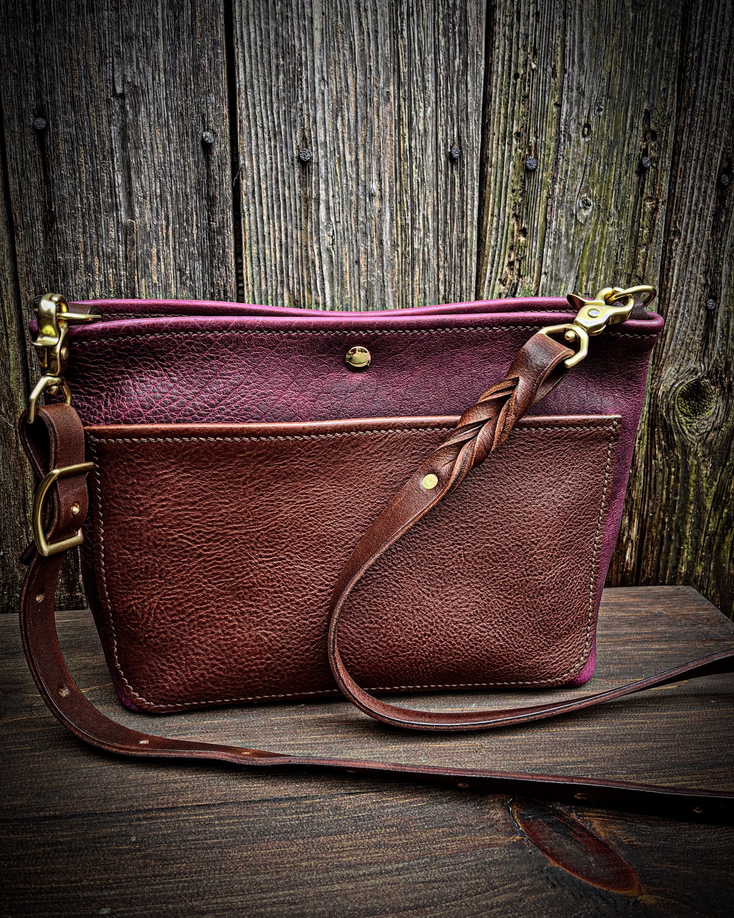Mini Mimi Convertible Bag in Grape Bison