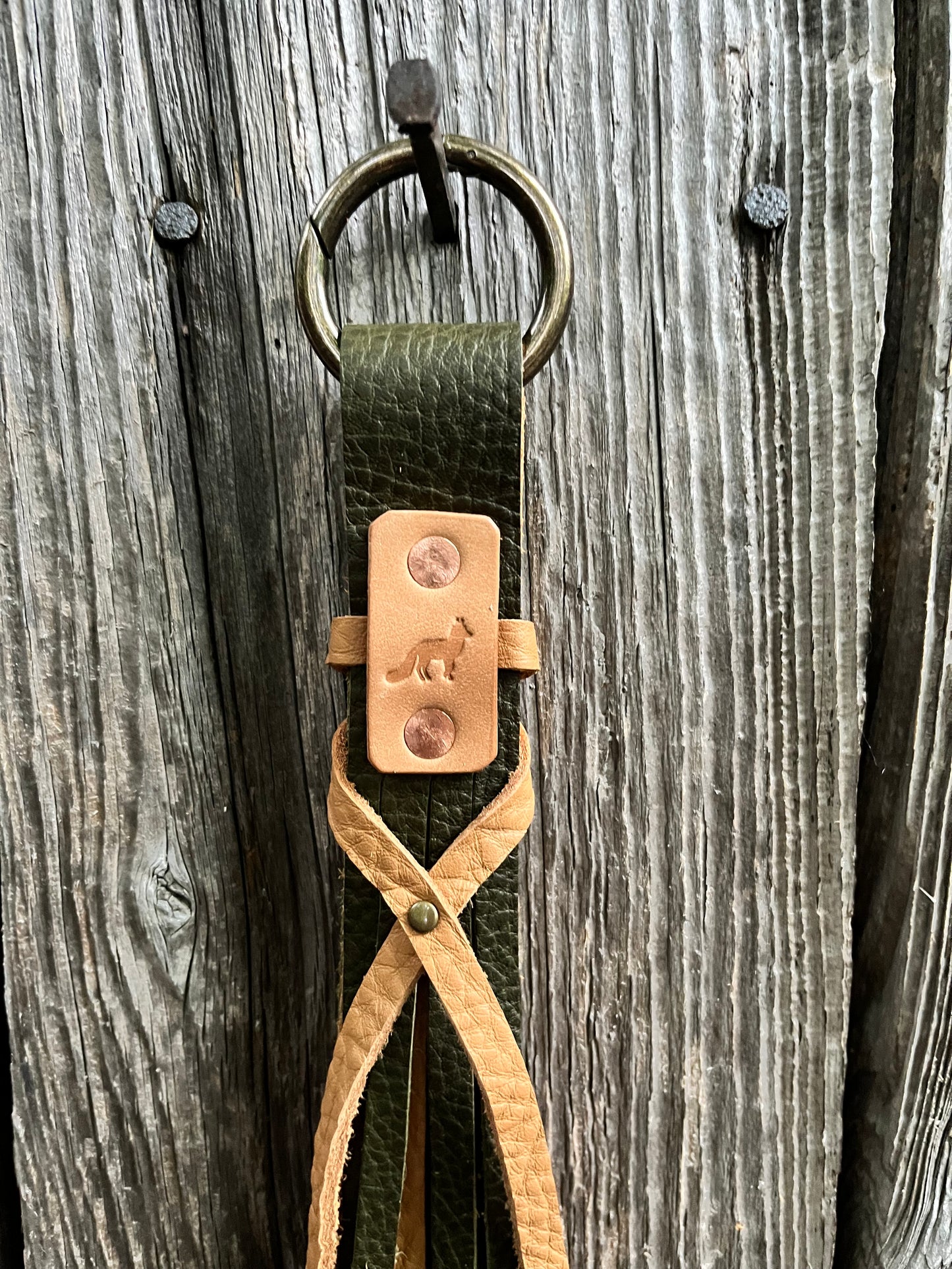 Handmade Rustic Leather Tassels with Fox Tags