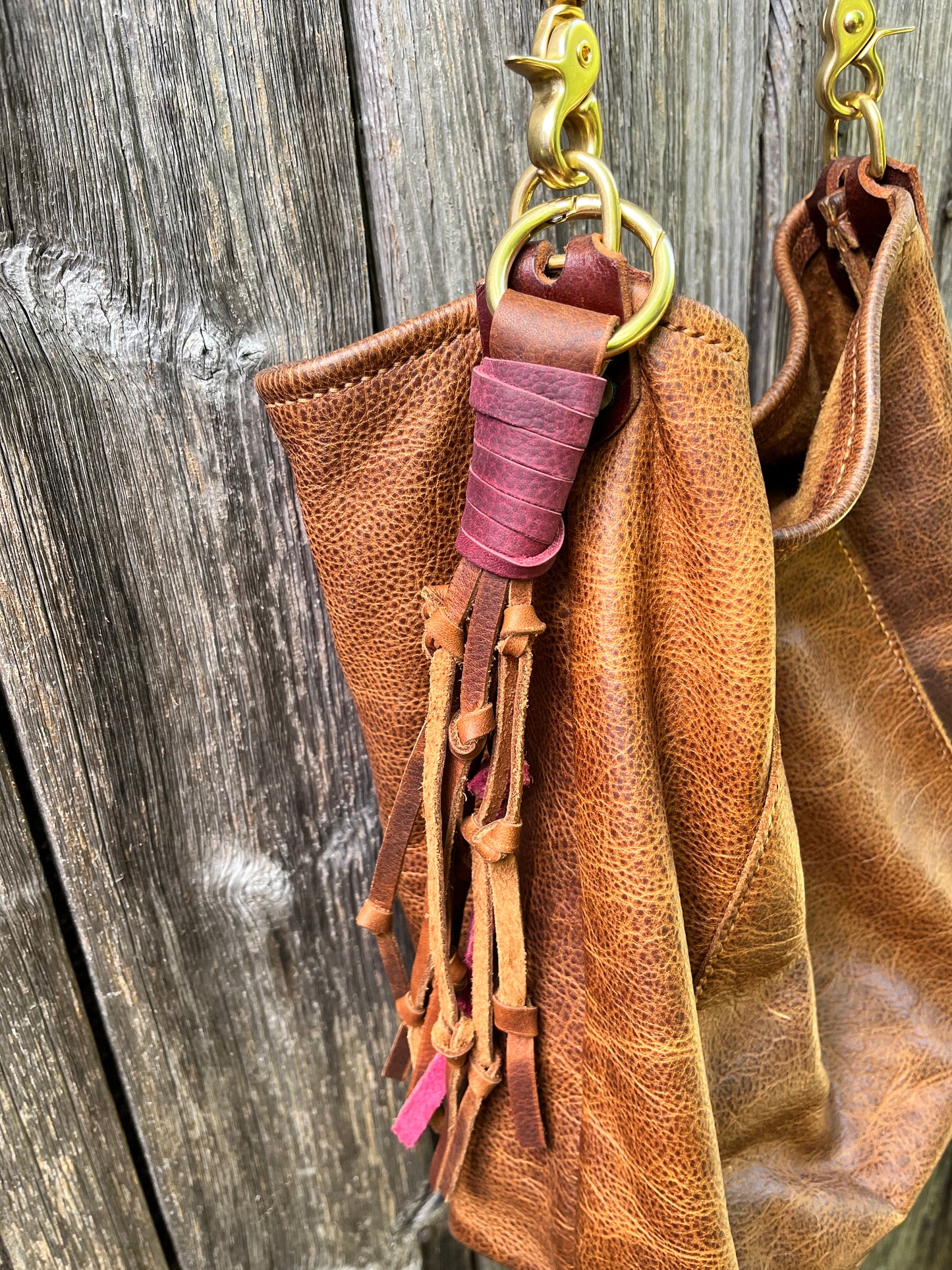 Two-Toned Handmade Knotted Leather Tassel