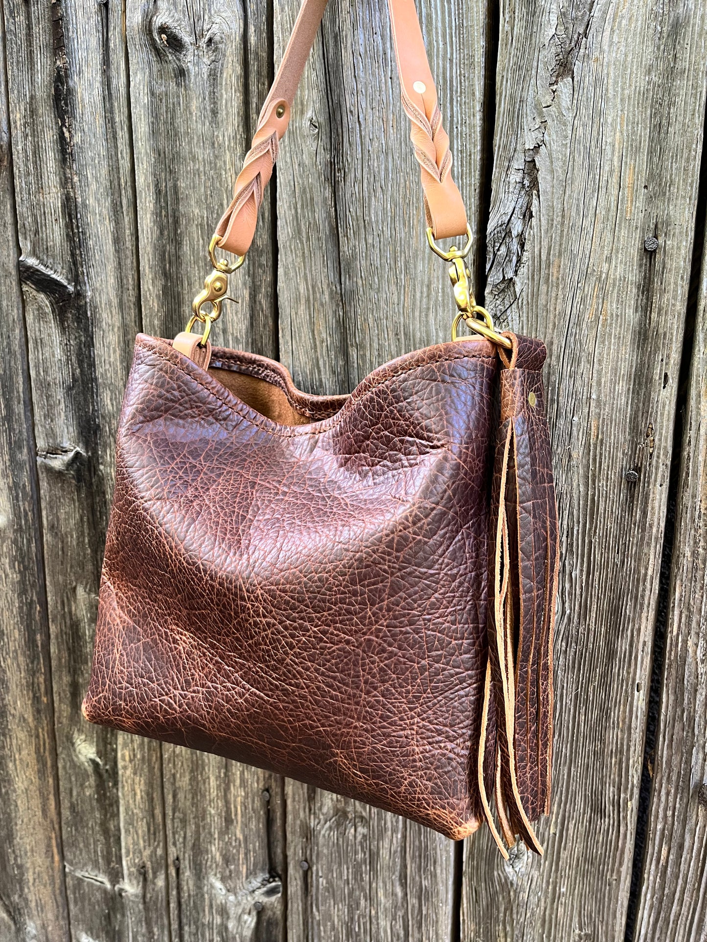Mimi Slouch Bag in Woodstock with Leather Tassel