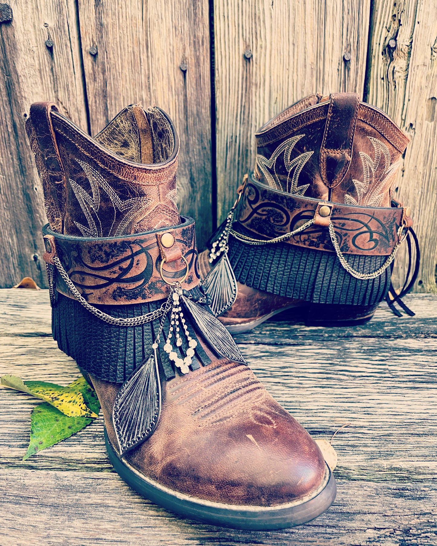 Tribal Cowgirl Boot Wraps, Boot Jewelry, Boot Accessories, Wearable Art
