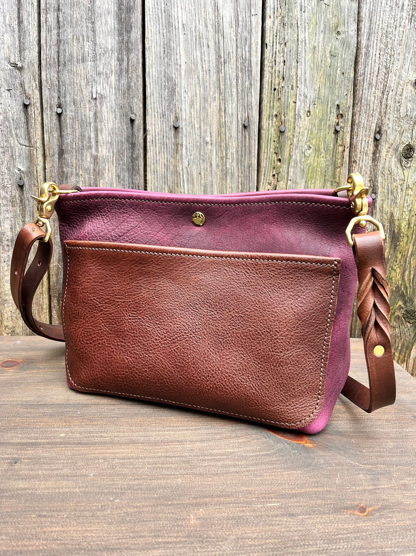 Mini Mimi Convertible Bag in Grape Bison