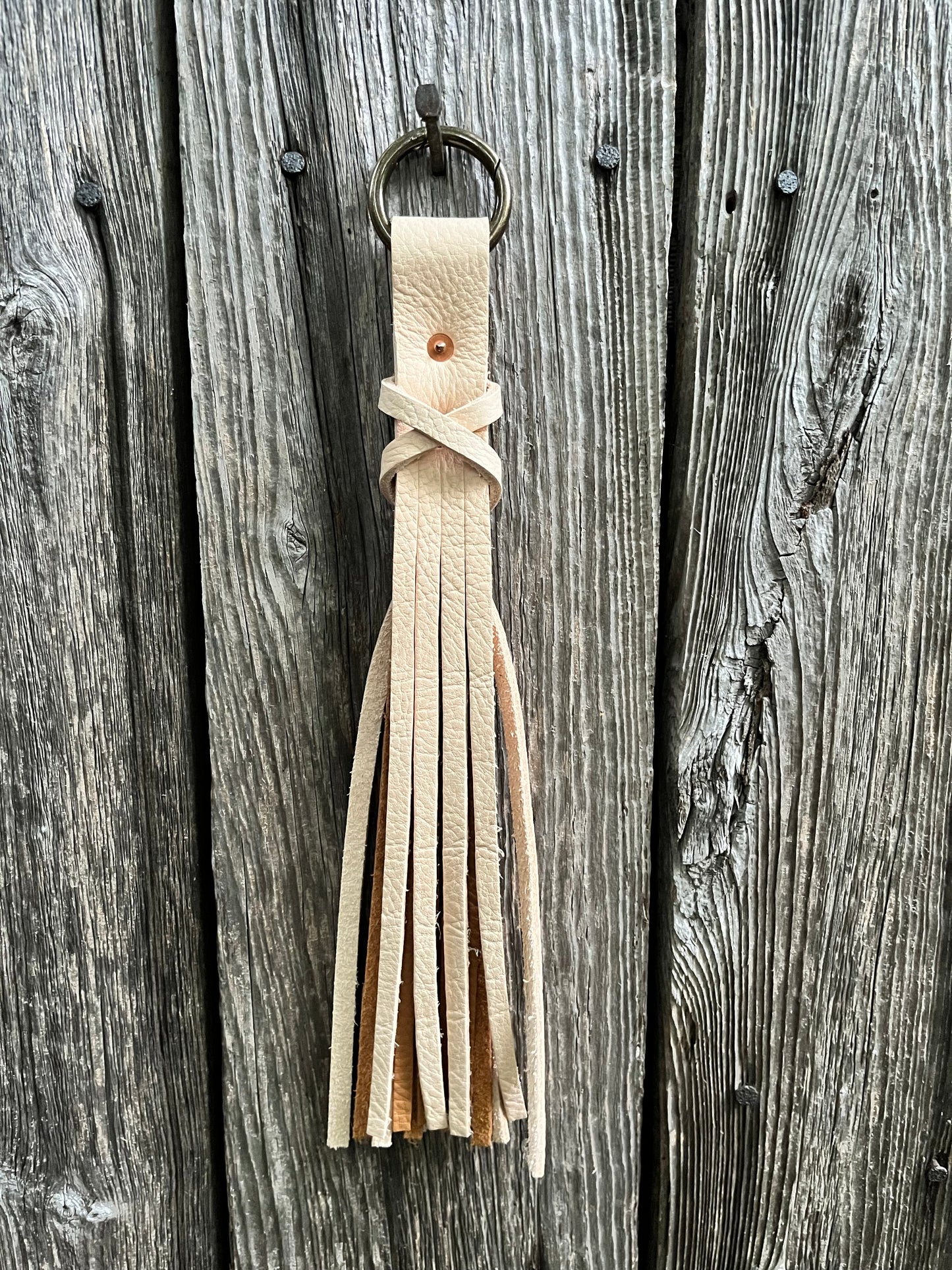 Handmade Rustic Leather Tassels with Fox Tags