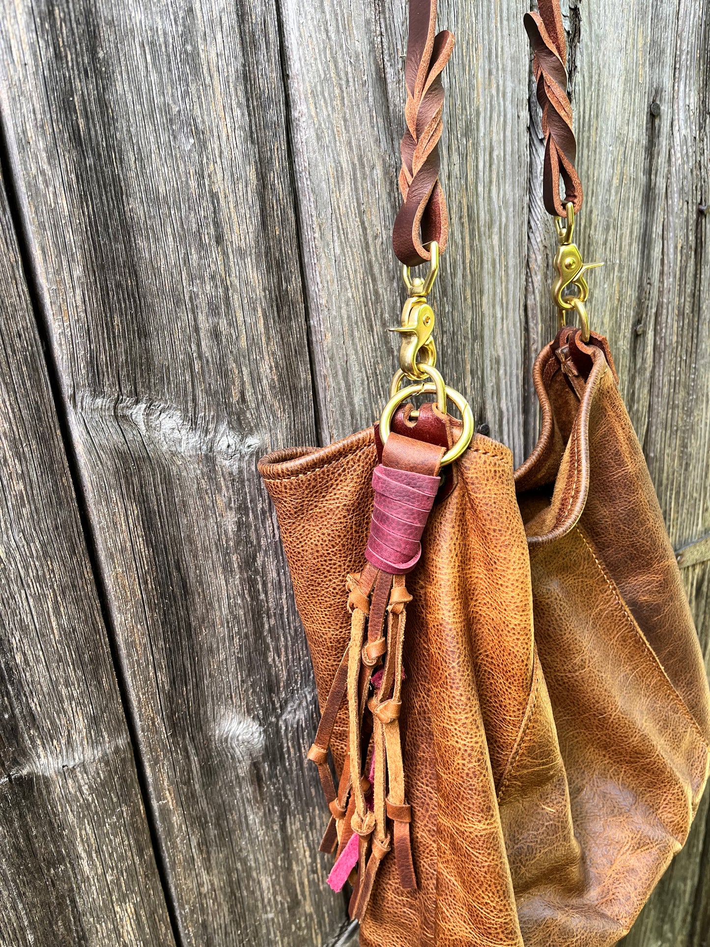 Two-Toned Handmade Knotted Leather Tassel