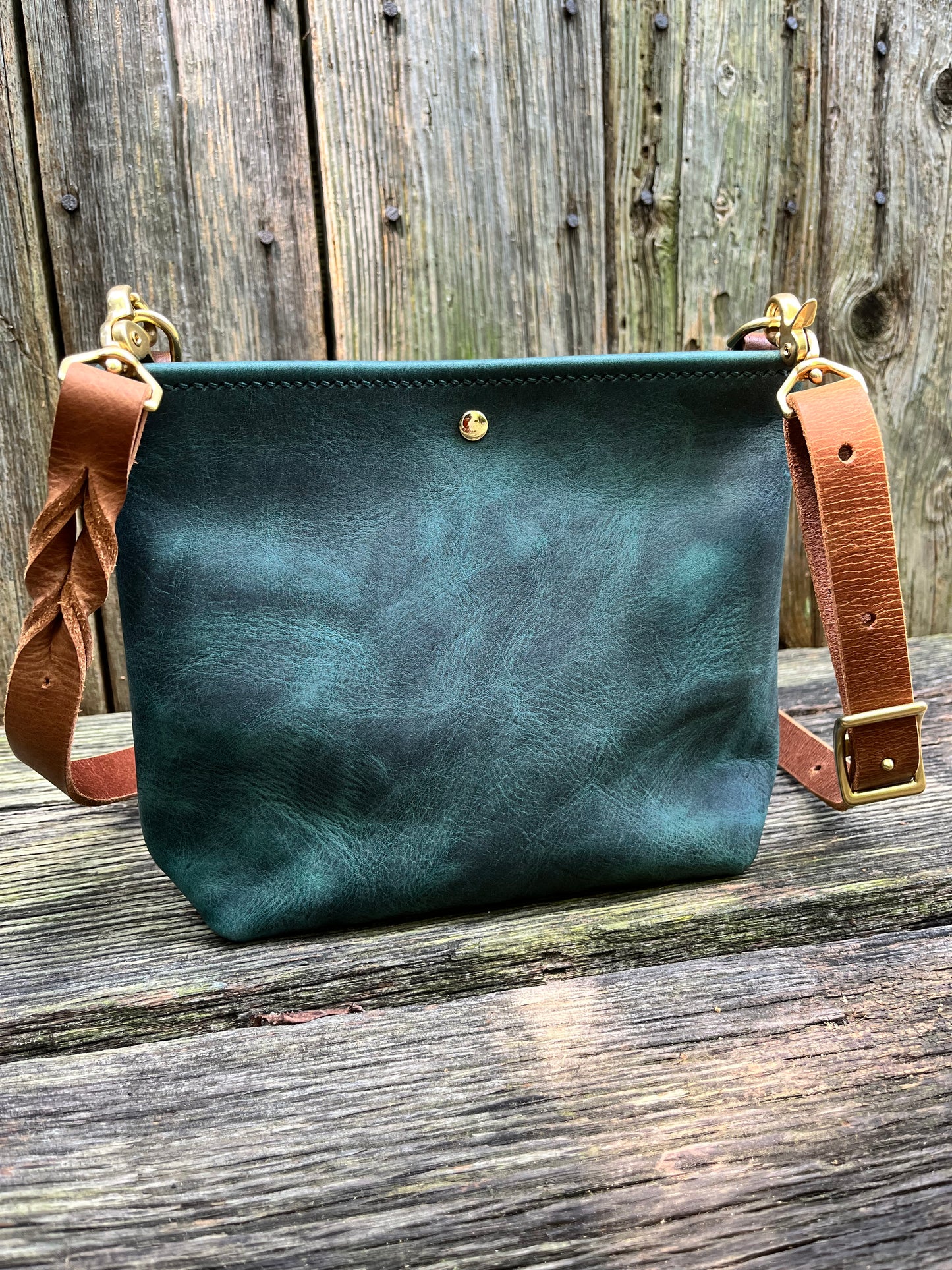 Leather Crossbody Mini in Blue Spruce