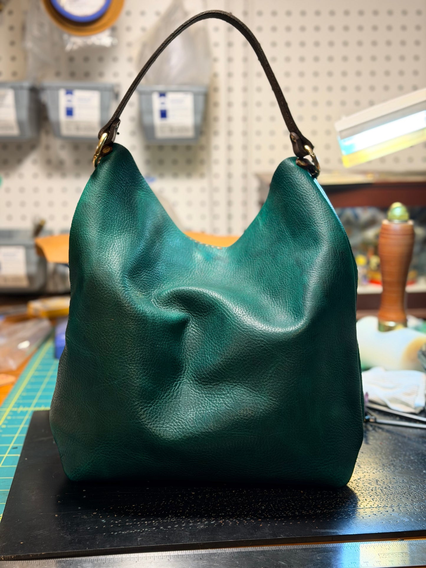 Scout Bucket in Emerald Cowhide