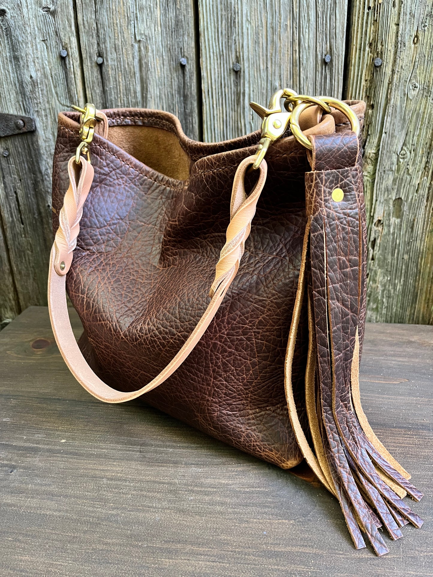 Mimi Slouch Bag in Woodstock with Leather Tassel