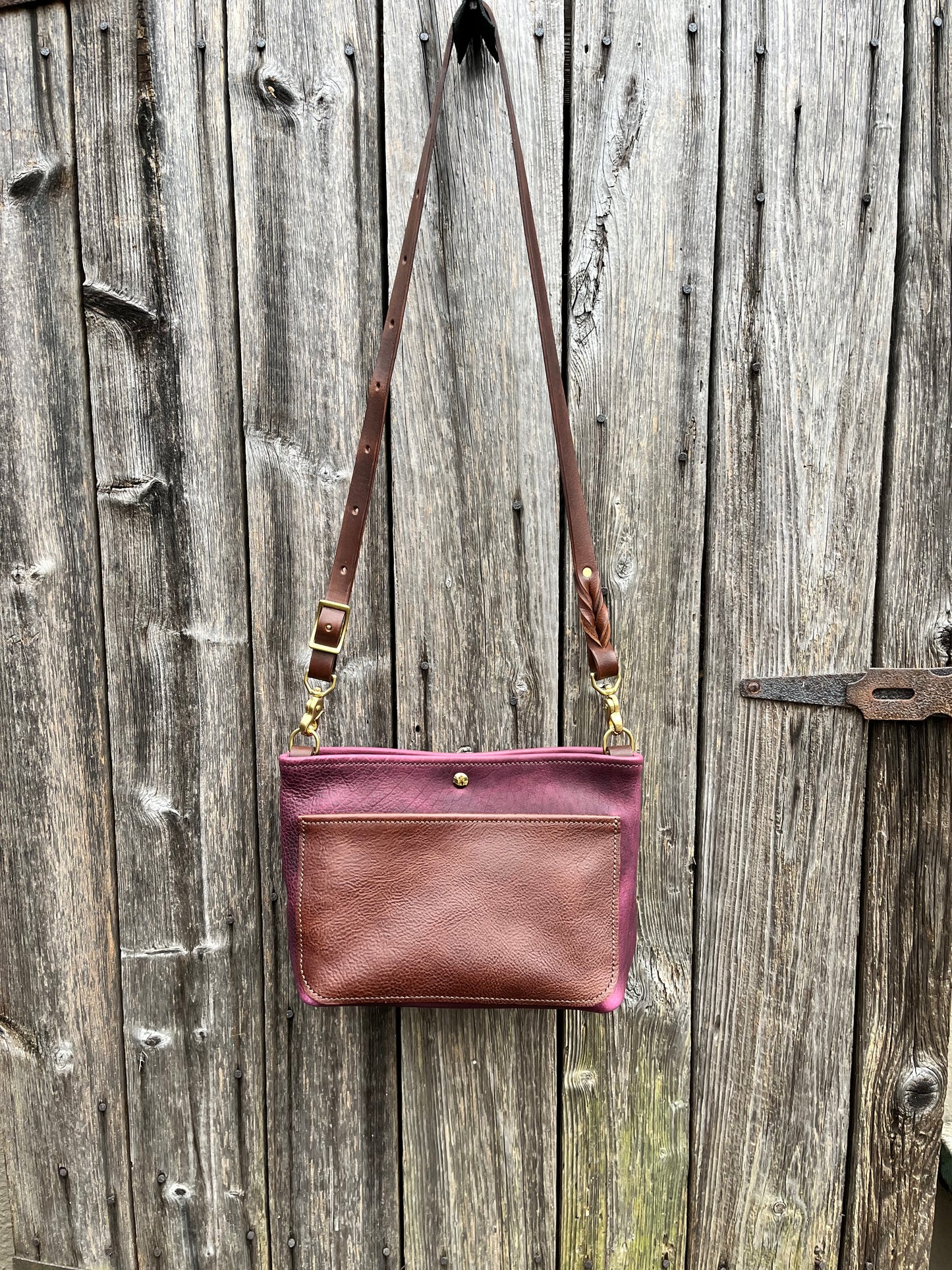 Mini Mimi Convertible Bag in Grape Bison