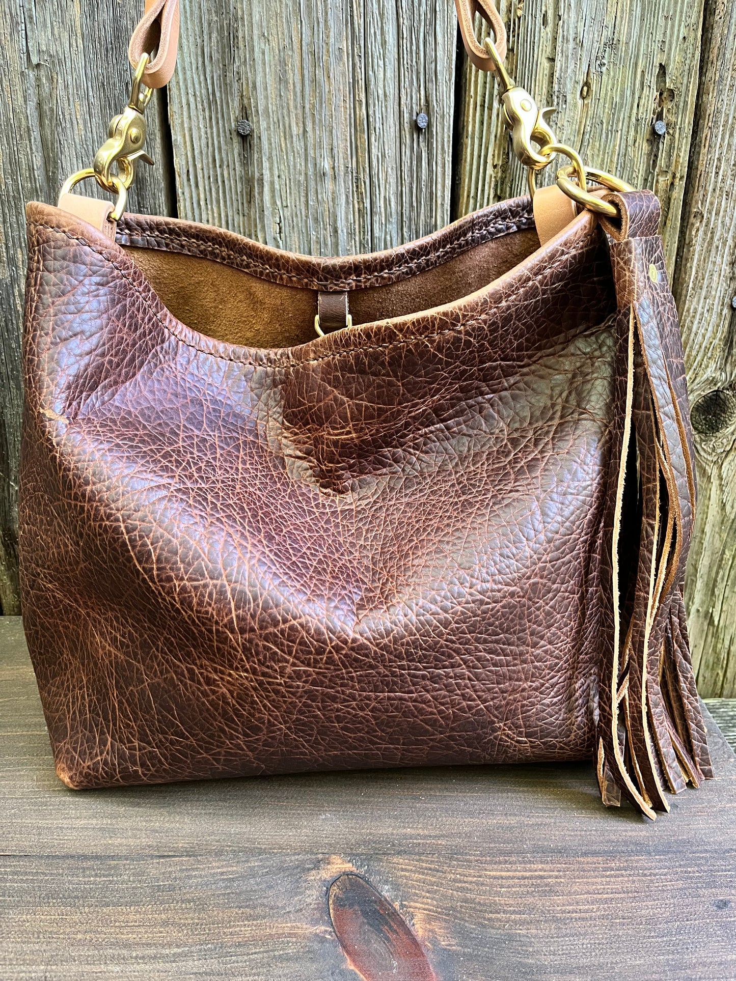 Mimi Slouch Bag in Woodstock with Leather Tassel