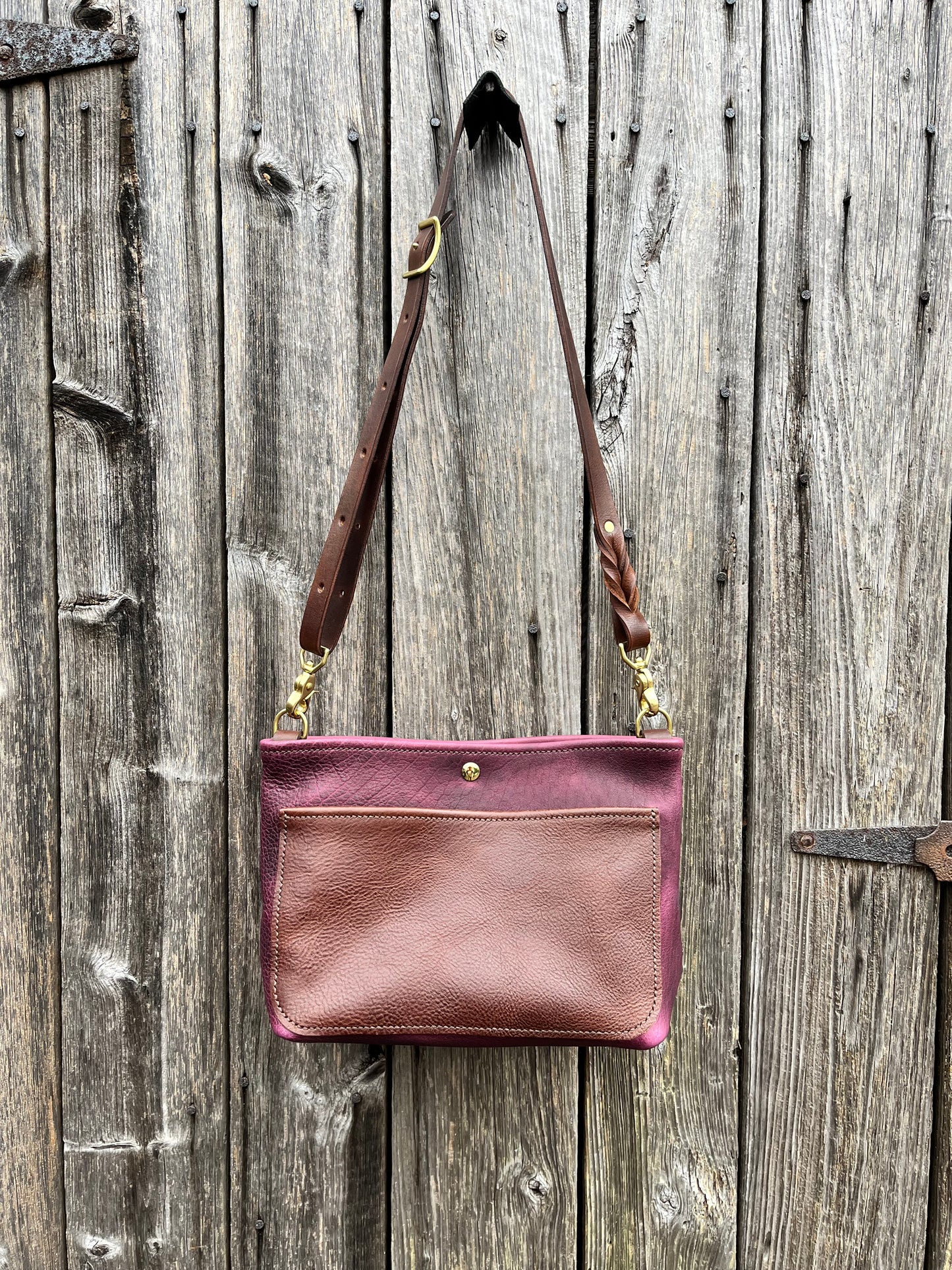 Mini Mimi Convertible Bag in Grape Bison