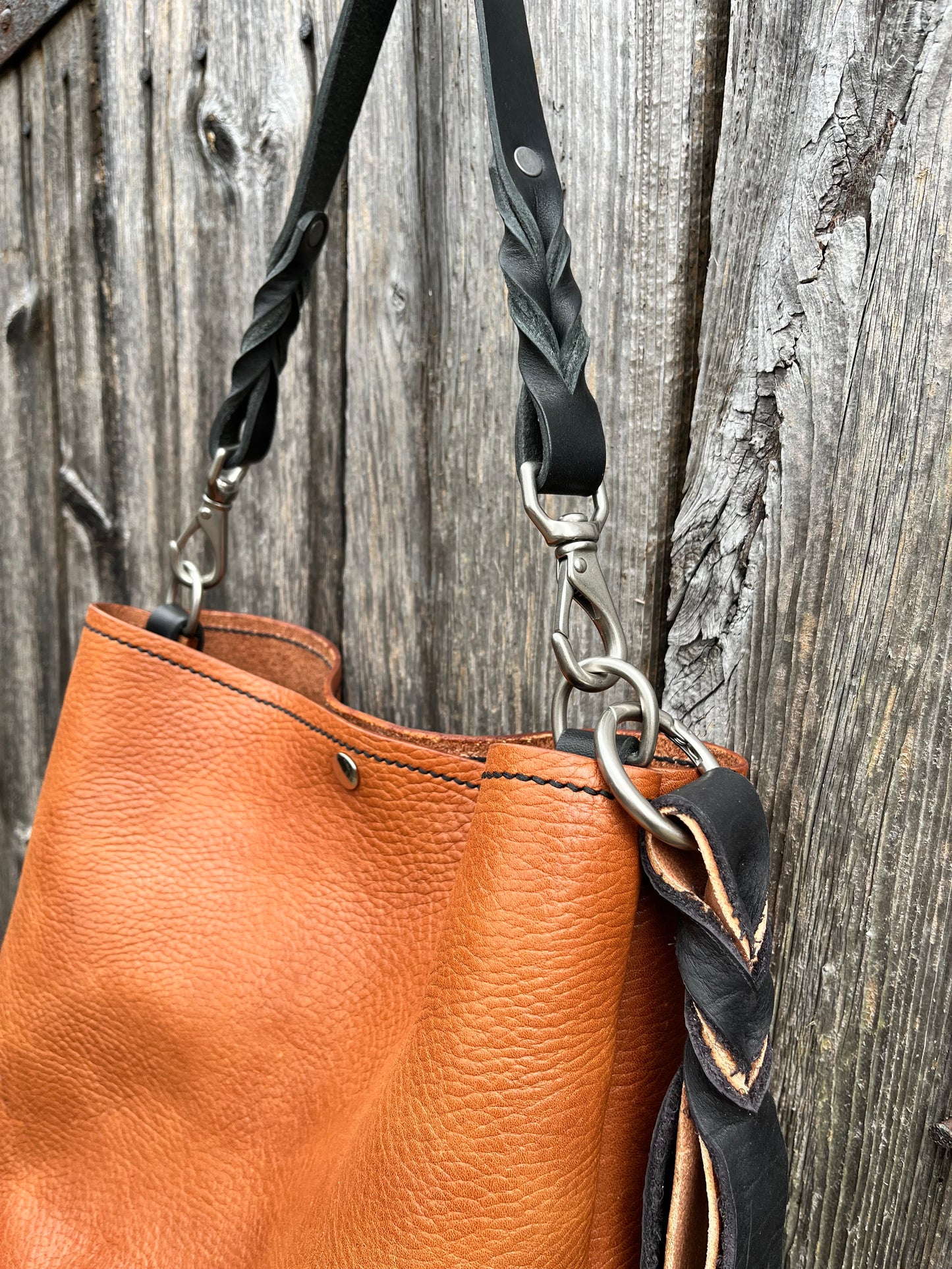 Mimi Slouch Bag in Wickett & Craig Milled Buck Brown