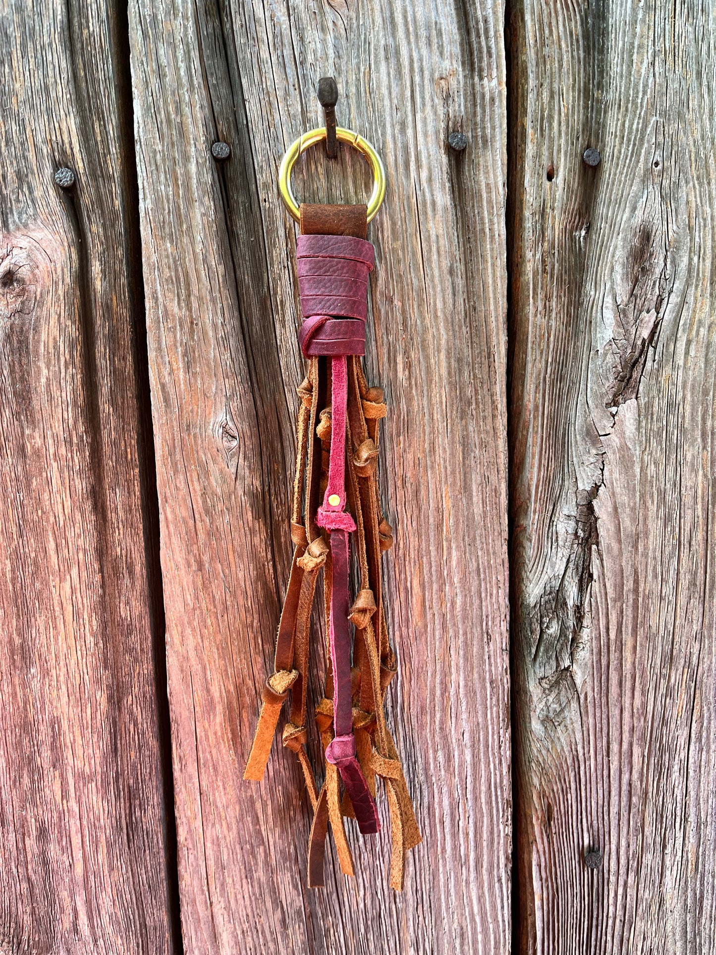 Two-Toned Handmade Knotted Leather Tassel
