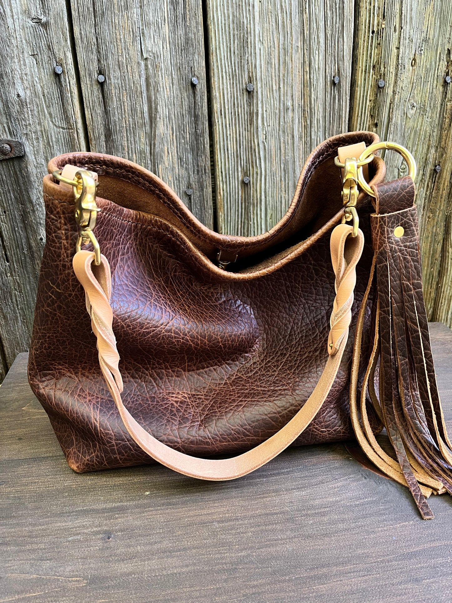 Mimi Slouch Bag in Woodstock with Leather Tassel