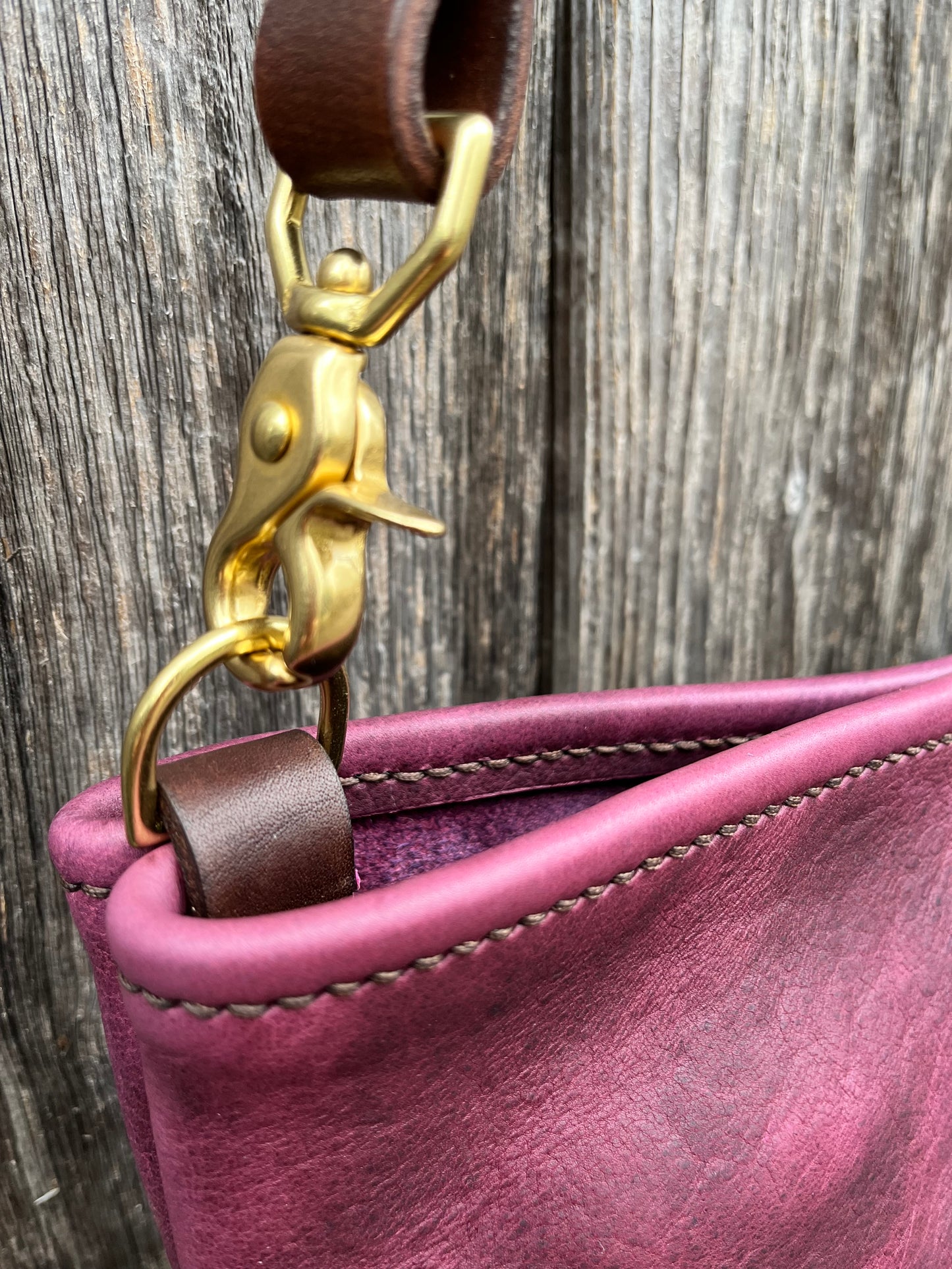 Mini Mimi Convertible Bag in Grape Bison