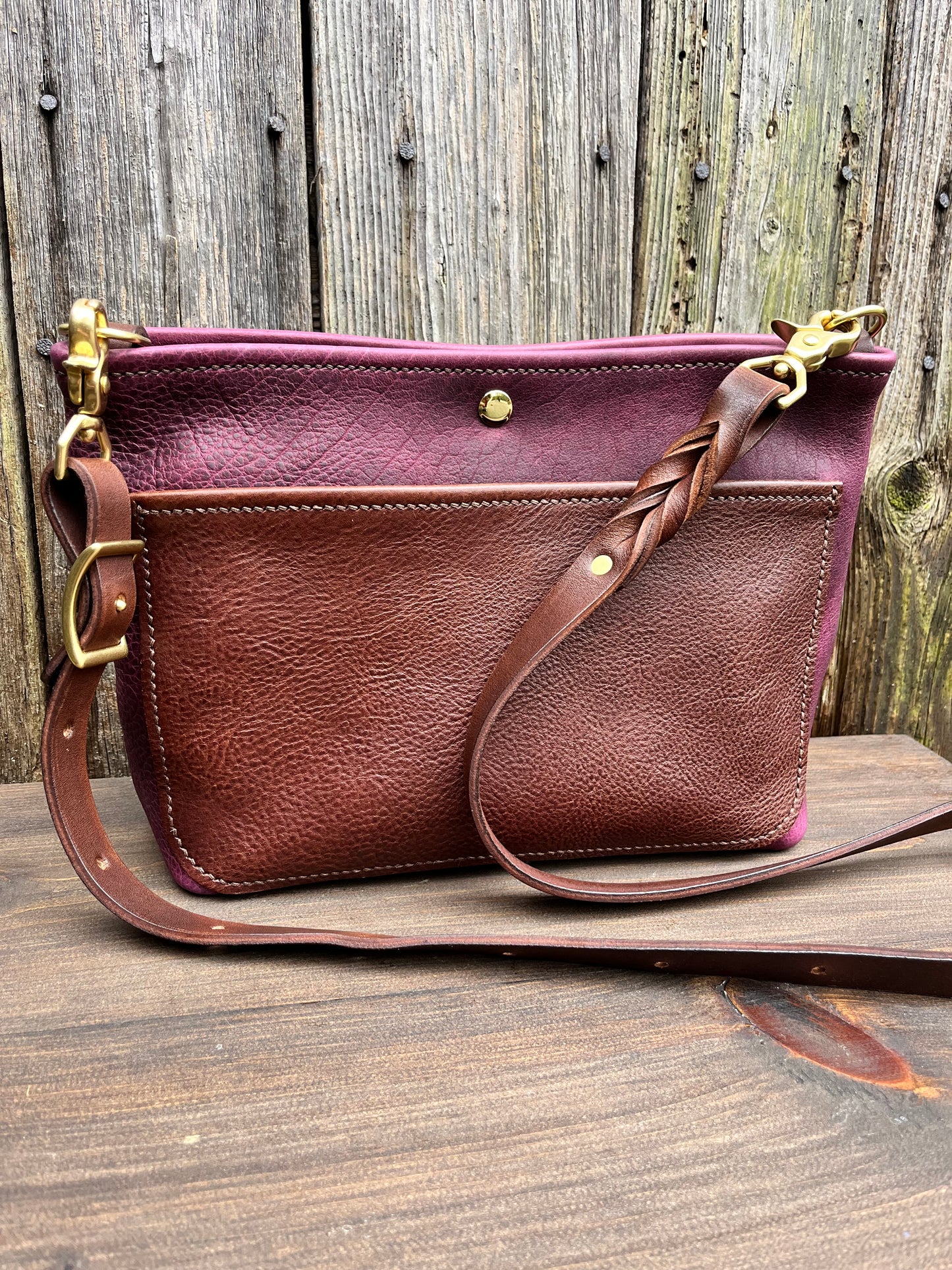 Mini Mimi Convertible Bag in Grape Bison