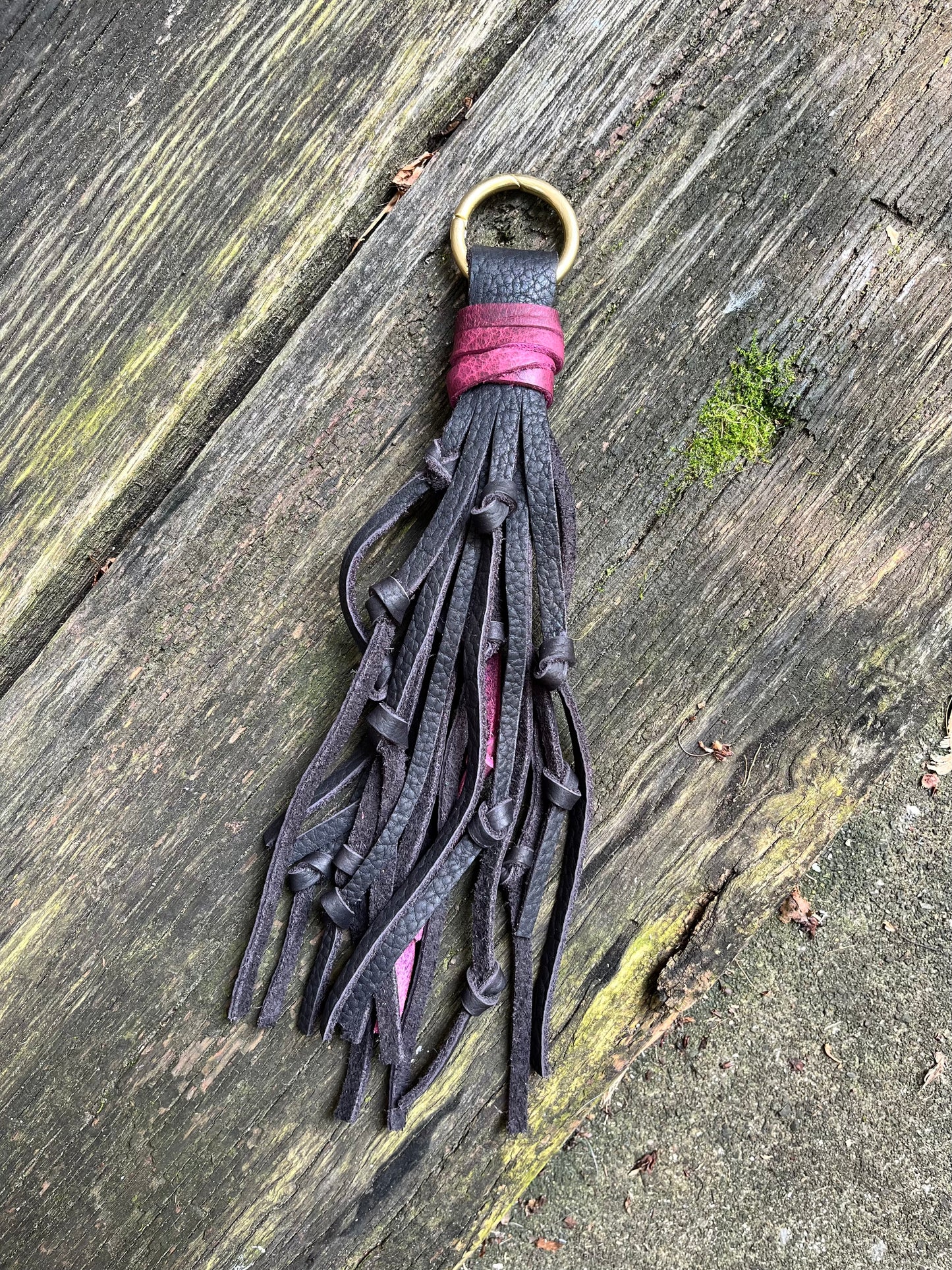 Two-Toned Handmade Knotted Leather Tassel