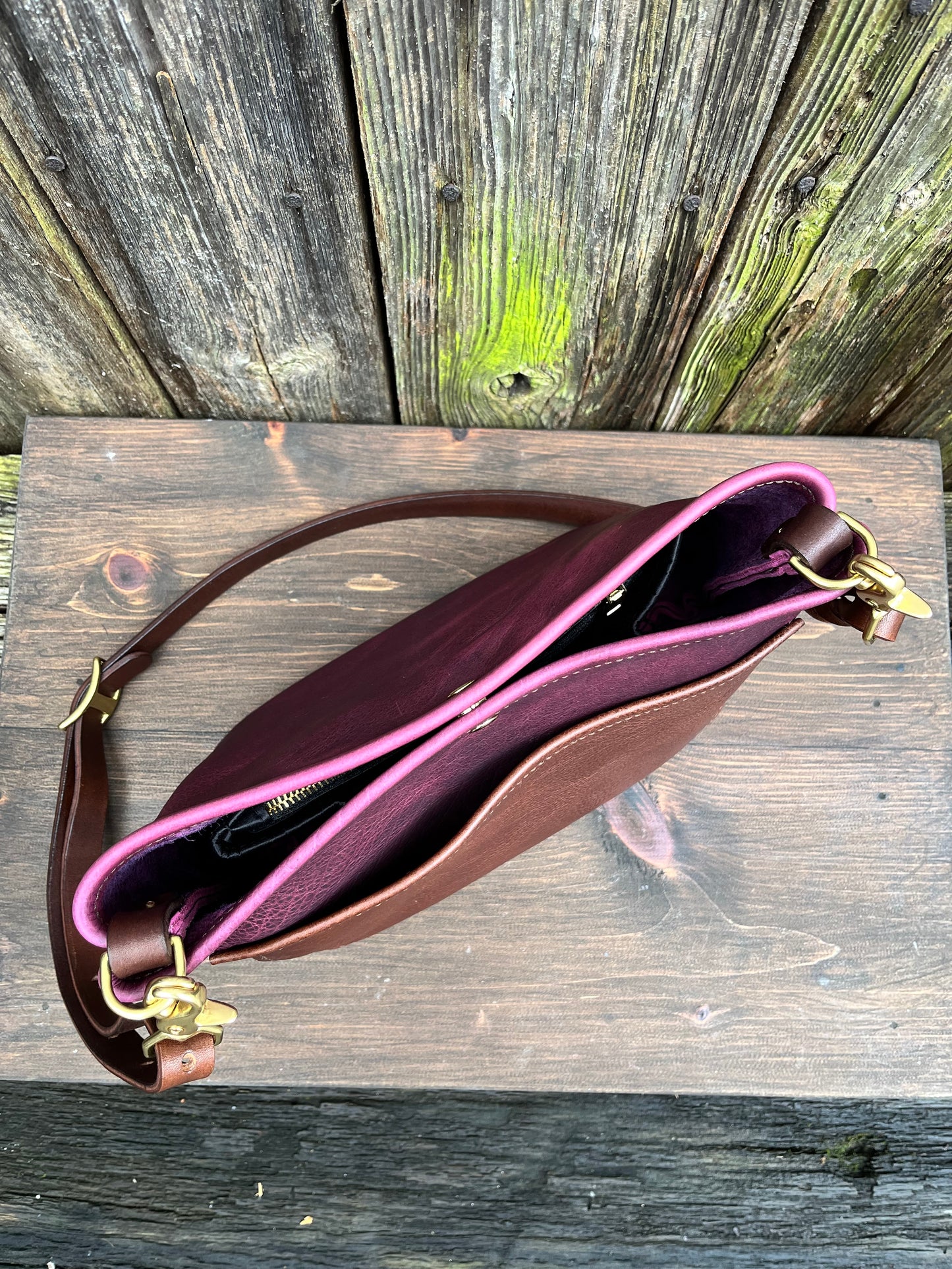 Mini Mimi Convertible Bag in Grape Bison