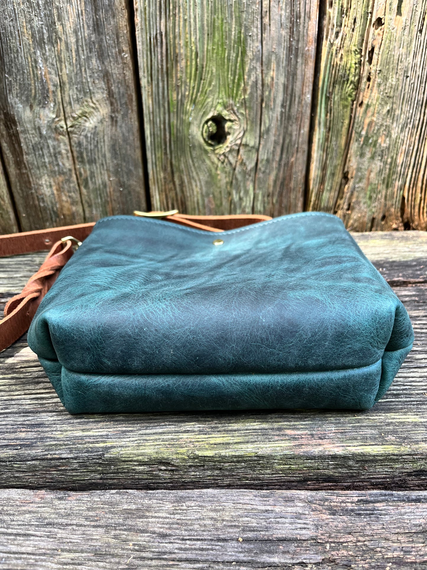 Leather Crossbody Mini in Blue Spruce
