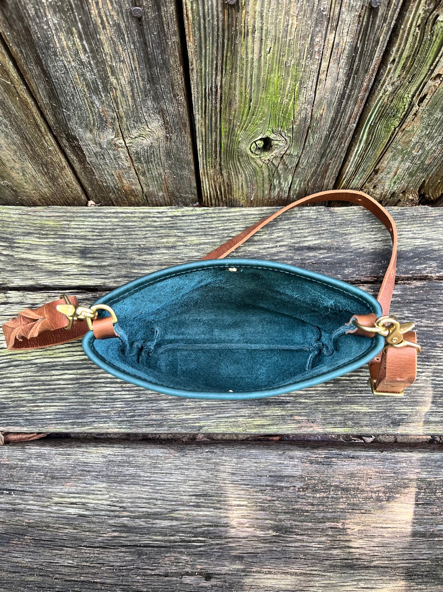Leather Crossbody Mini in Blue Spruce