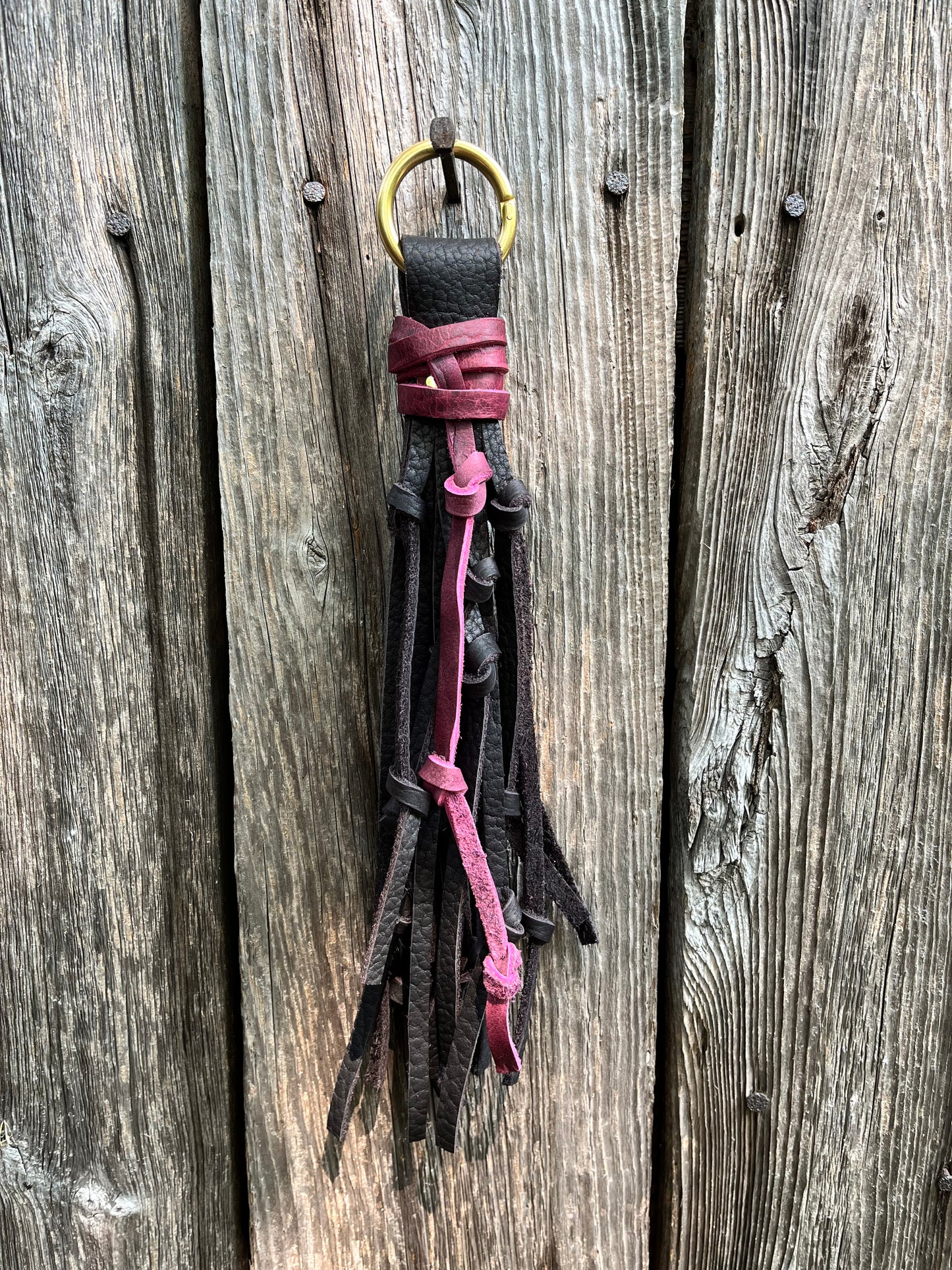 Two-Toned Handmade Knotted Leather Tassel
