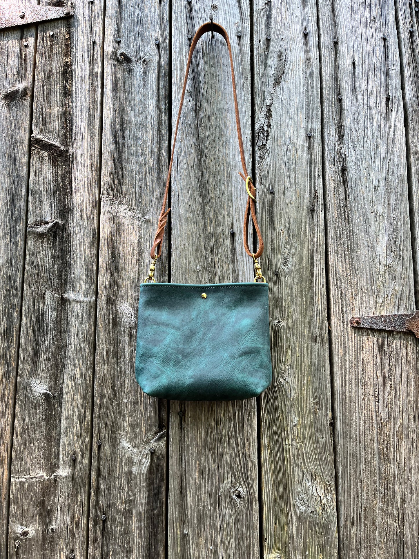 Leather Crossbody Mini in Blue Spruce