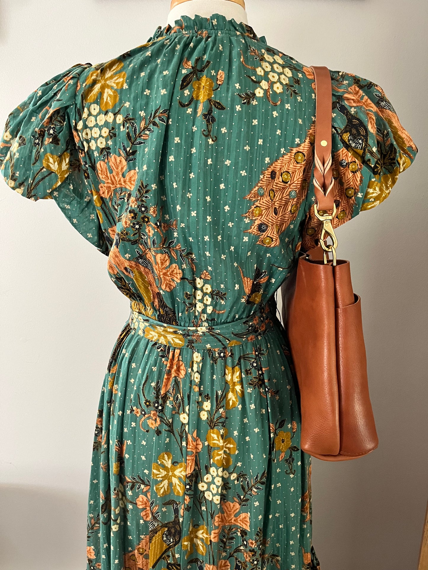 Emma Shoulder Bag in Wickett & Craig Milled Buck Brown with Longer Braided Leather Strap