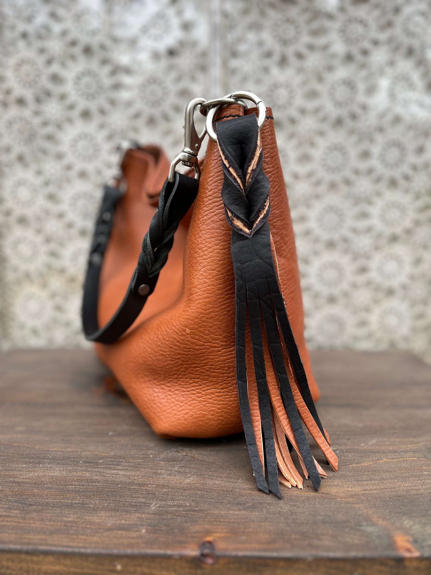 Mimi Slouch Bag in Wickett & Craig Milled Buck Brown