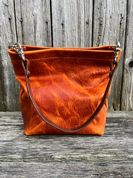 Carrie Hobo in Butternut Bison with Standard Leather Strap