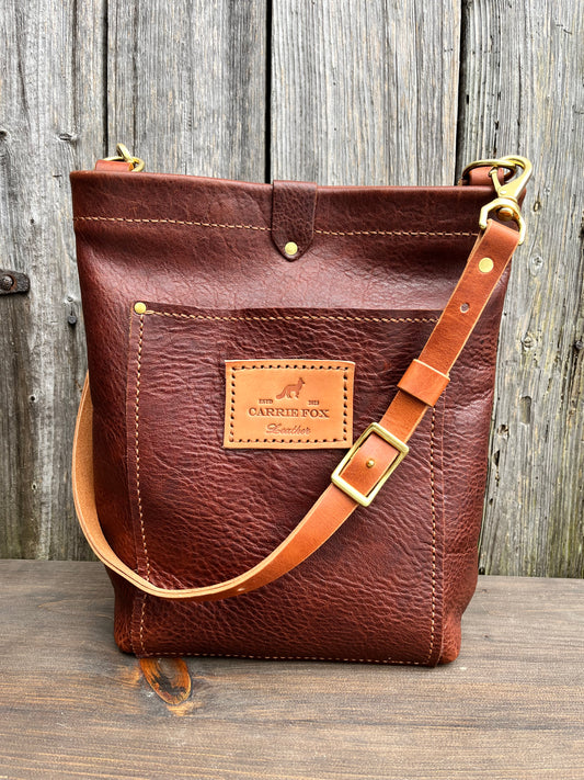 Bonnie Bucket in Maplewood with Adjustable Horween Strap