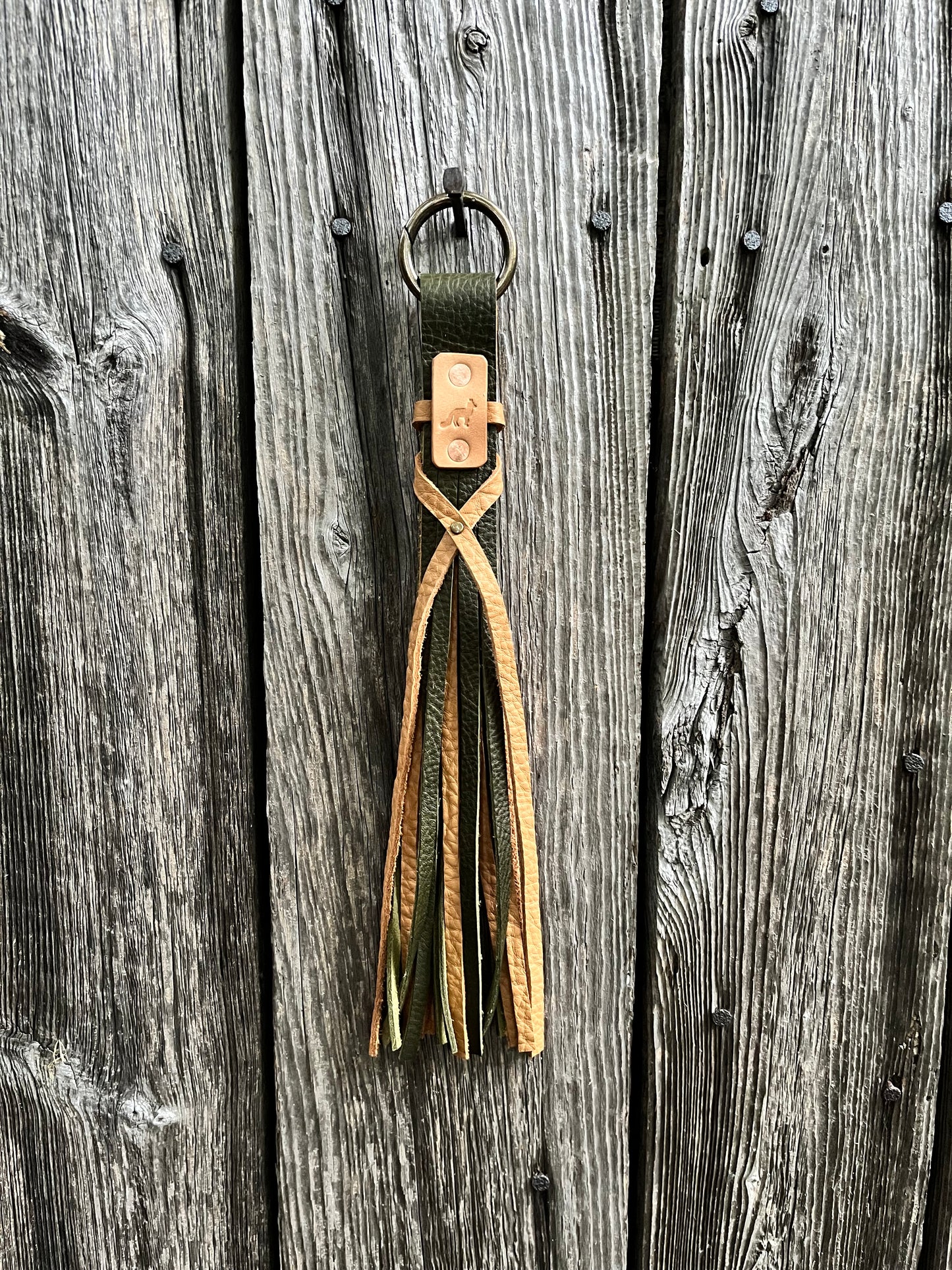 Handmade Rustic Leather Tassels with Fox Tags