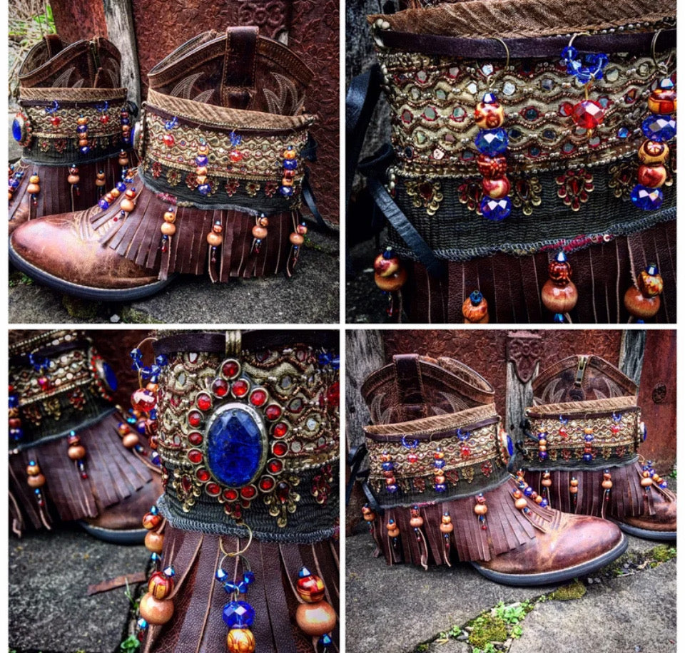 Jeweled Bohemian Boot Wraps