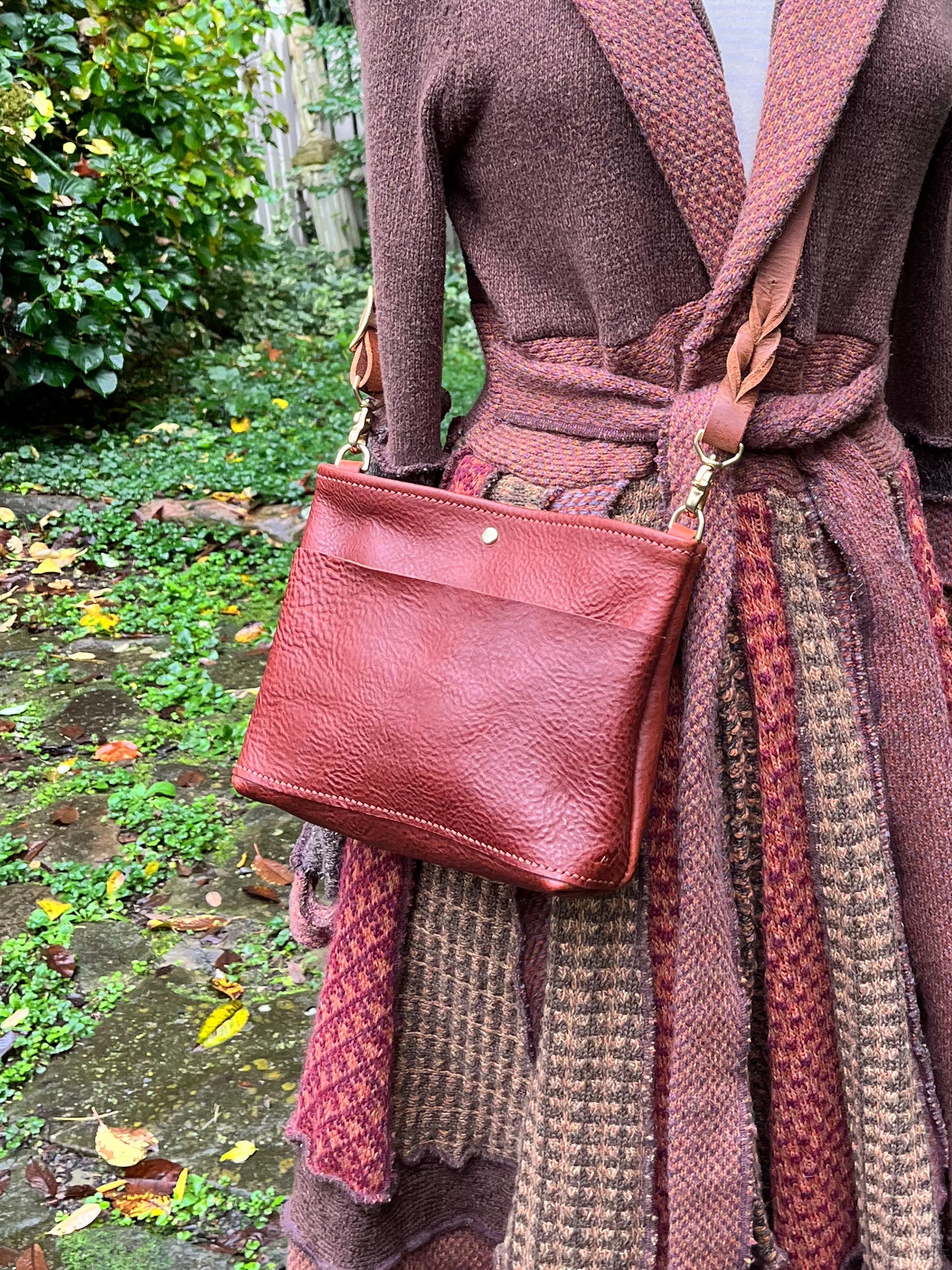 Emma Mini Crossbody in Cognac Milled Veg Tanned Leather