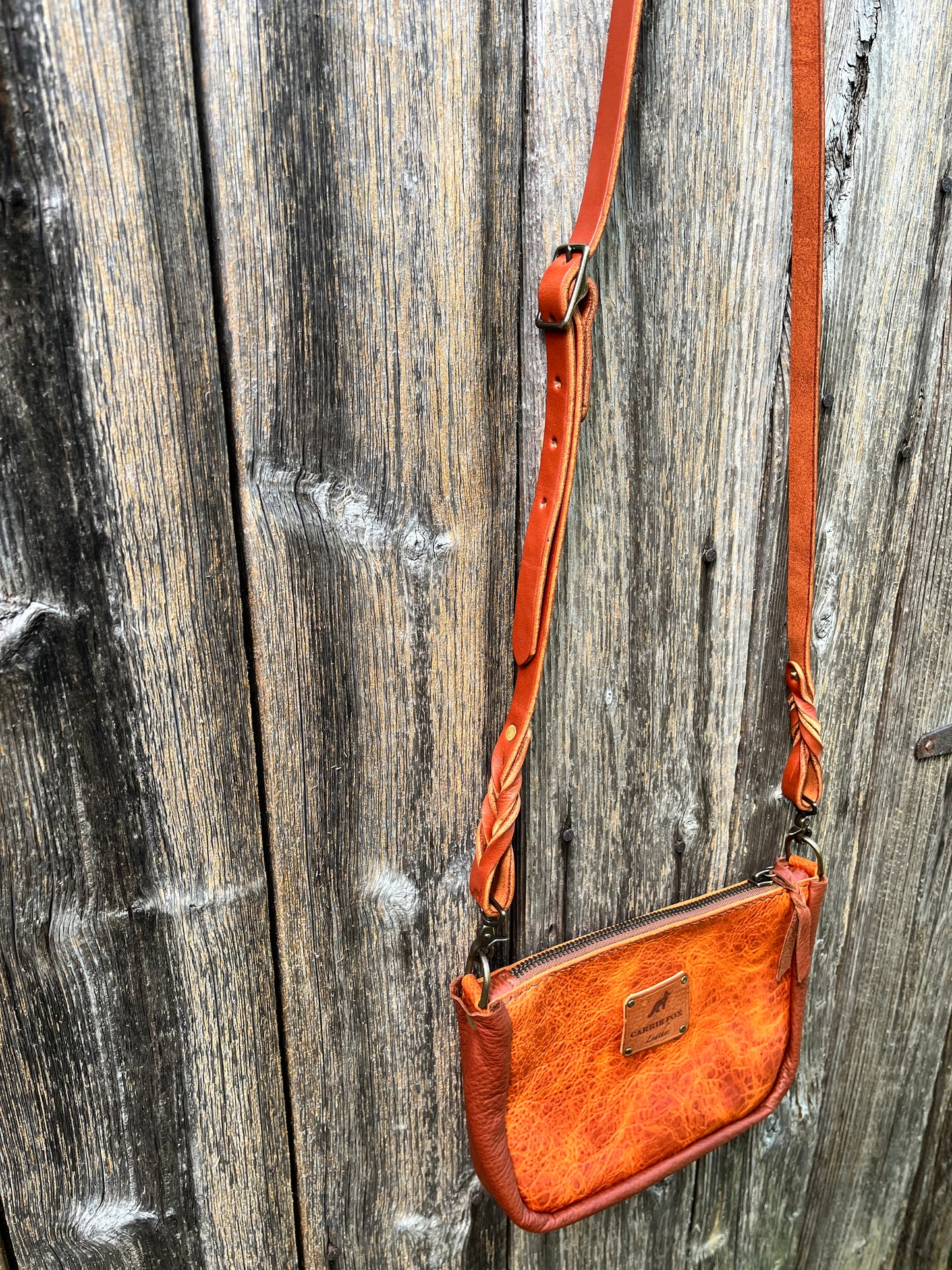 Poppy Crossbody in Butternut Bison with Brandy Naked Cow