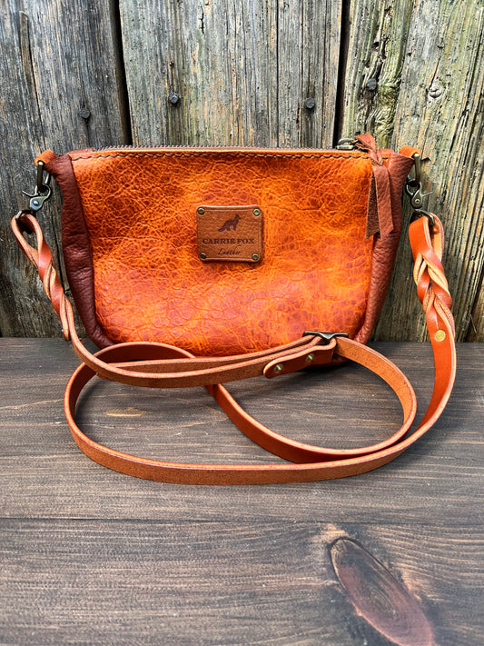 Poppy Crossbody in Butternut Bison with Brandy Naked Cow