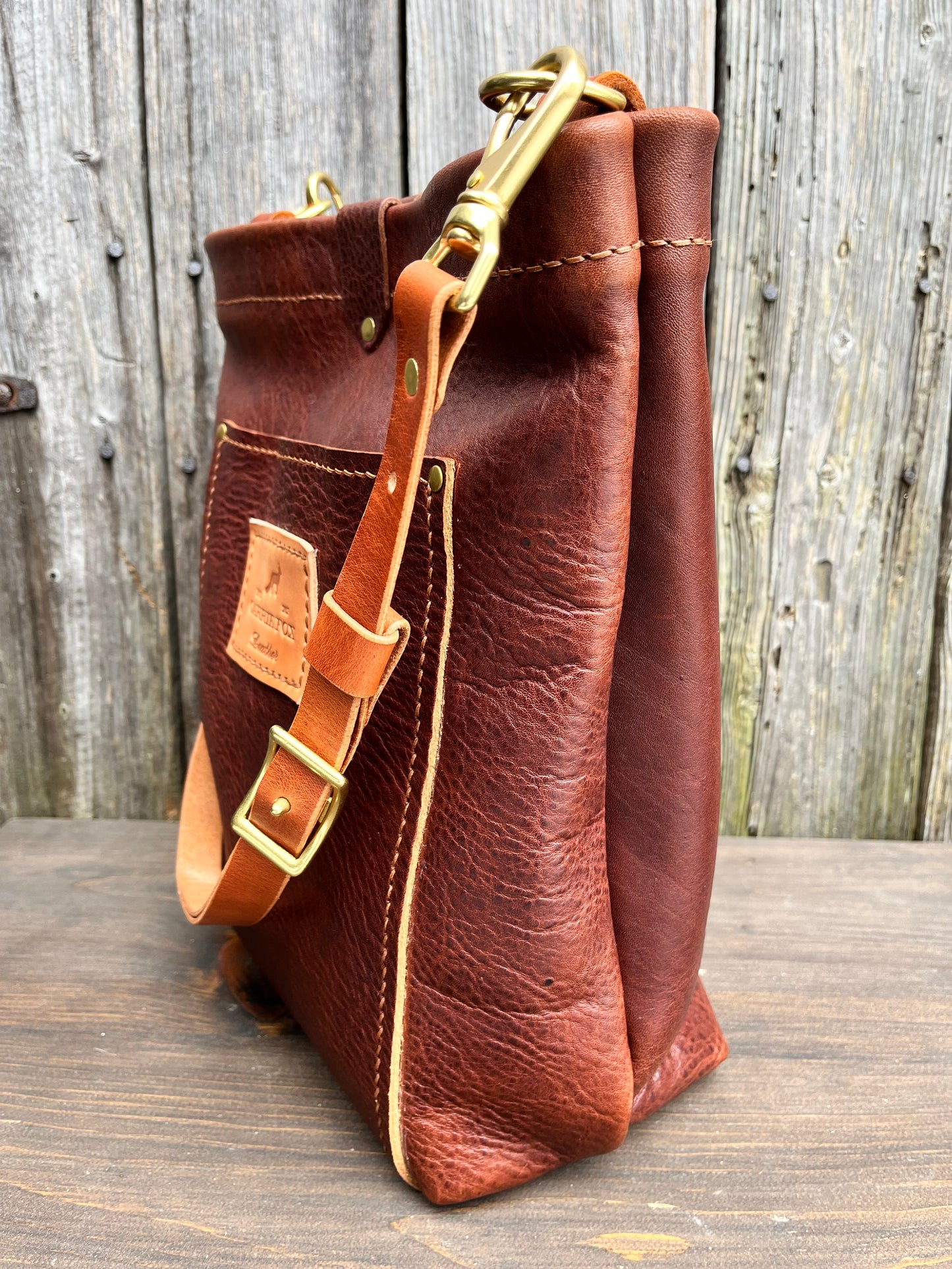 Bonnie Bucket in Maplewood with Adjustable Horween Strap