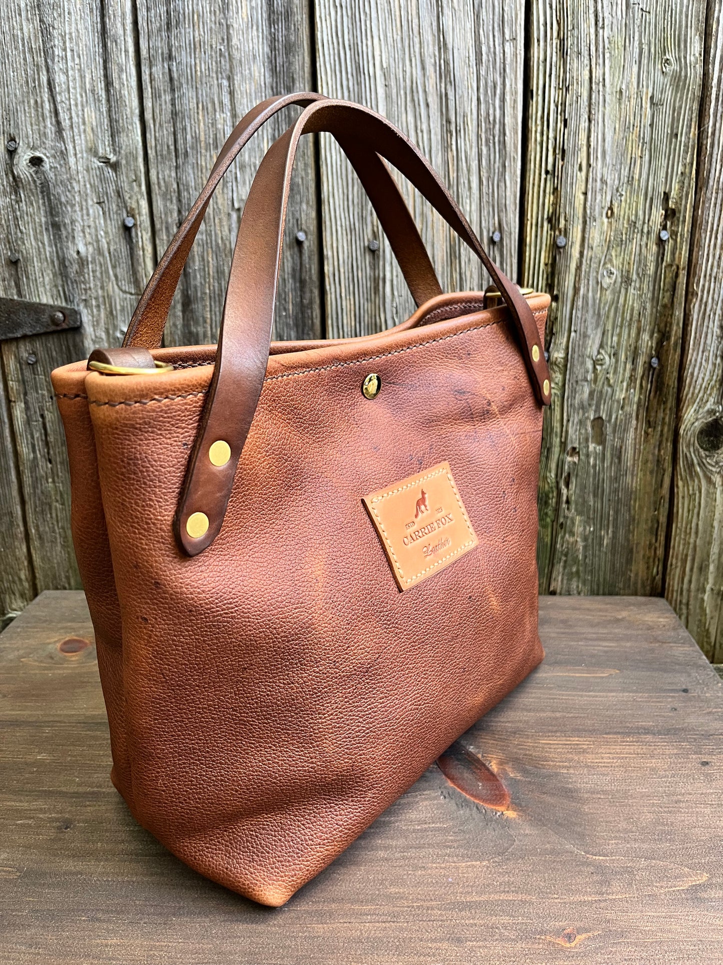 Crissy Grab Bag in Maverick Brown with Walnut Horween Handles