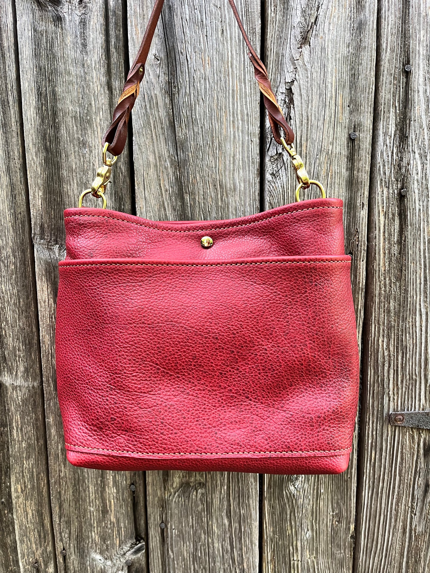 Emma Shoulder Bag in Cherry Bison