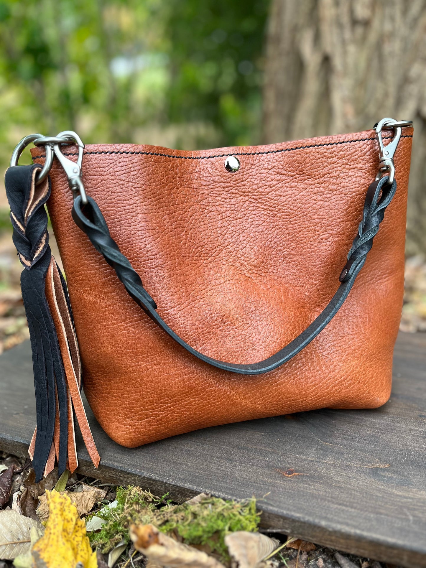 Mimi Slouch Bag in Wickett & Craig Milled Buck Brown Leather