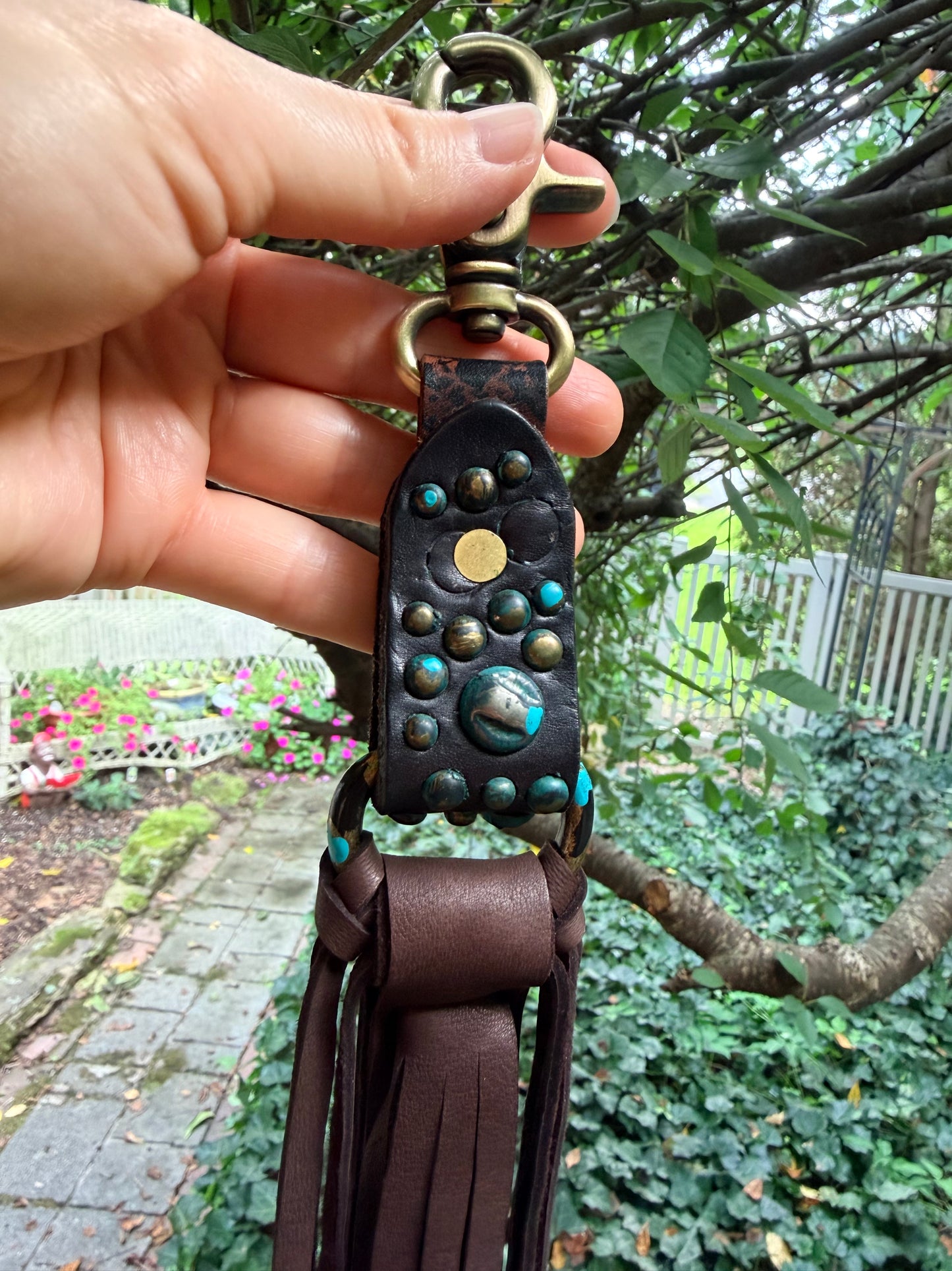 Boho Grungy Boot Strap Tassel in Dark Brown Deerskin, OOAK