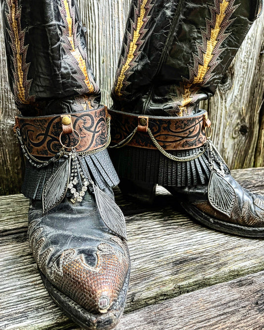 Tribal Cowgirl Boot Wraps, Boot Jewelry, Boot Accessories, Wearable Art