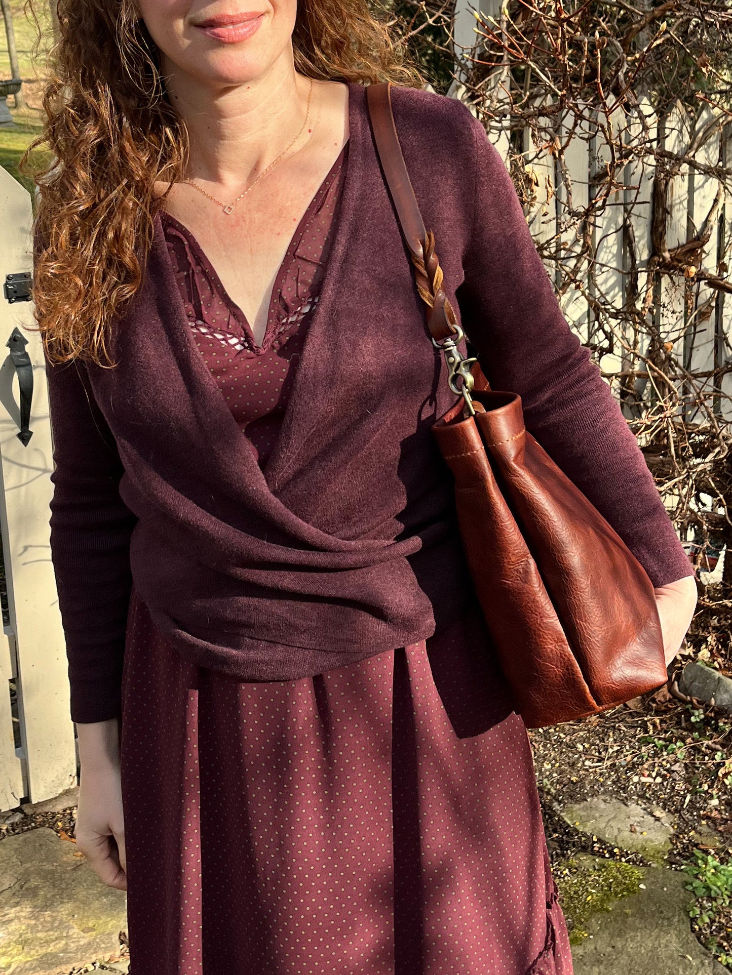 Carrie Hobo in Nutmeg Cowhide with Braided Leather Strap