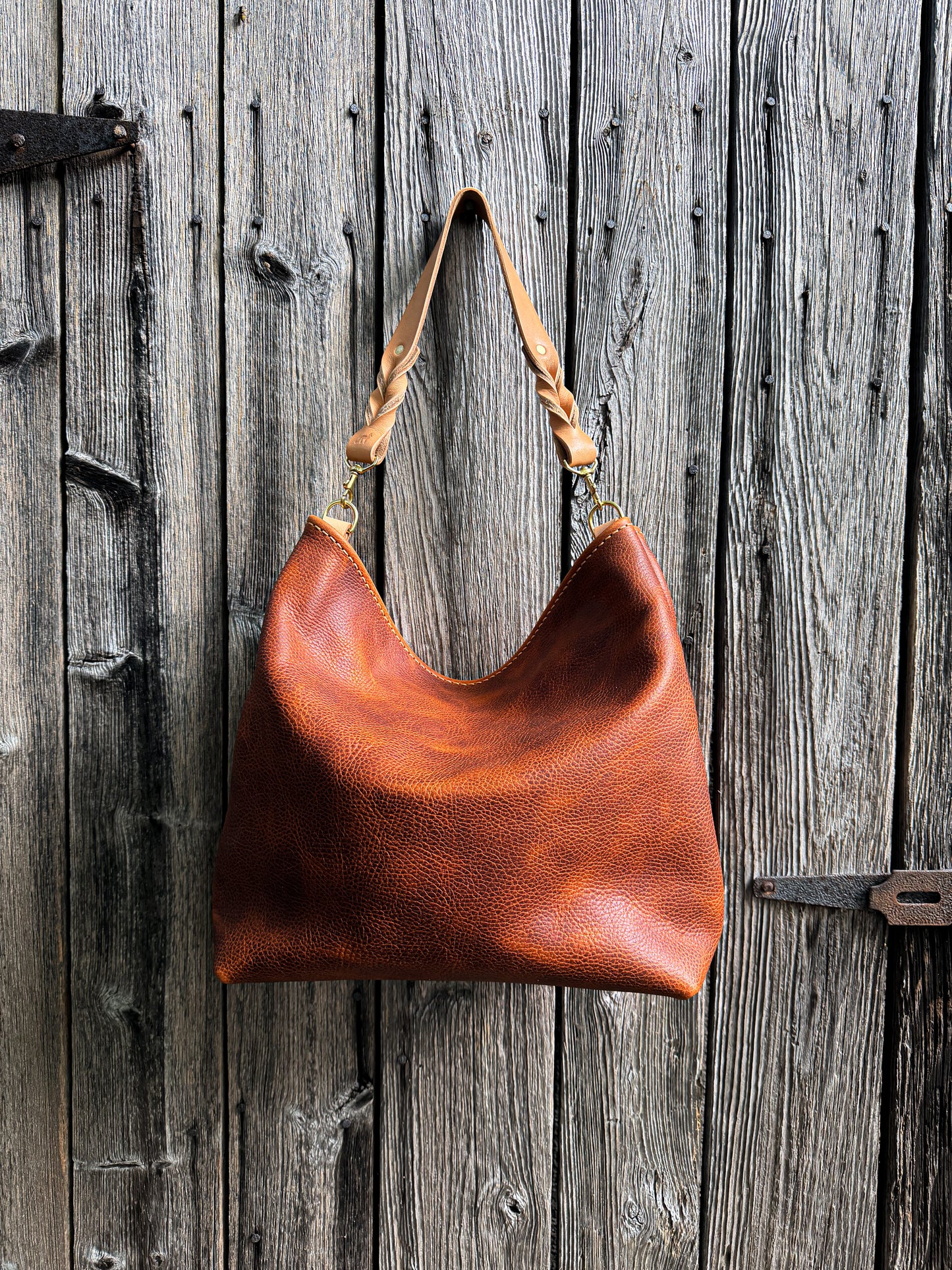 Rodeo Large Bucket in Hot Coals with Horween Braided Strap