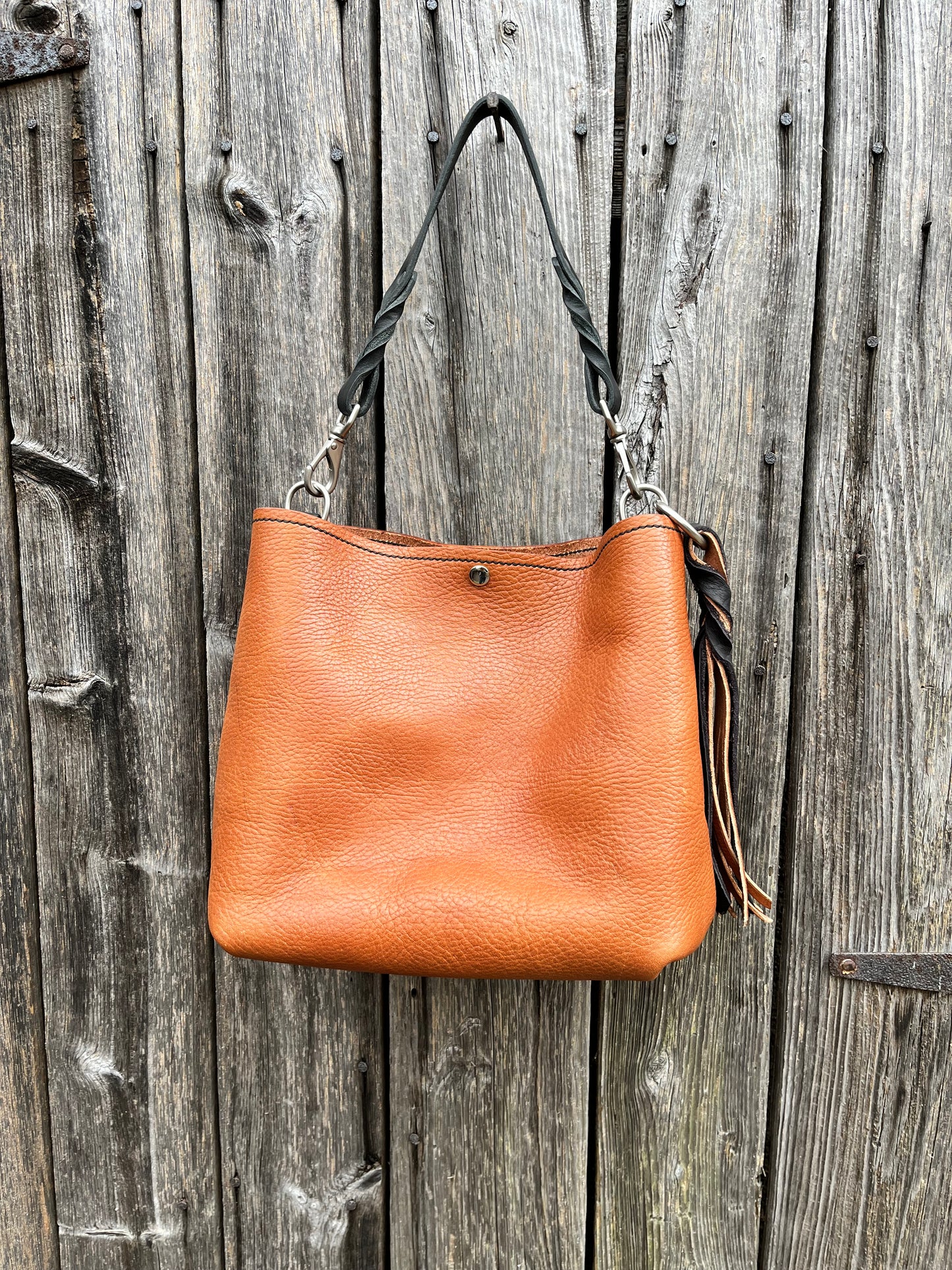 Mimi Slouch Bag in Wickett & Craig Milled Buck Brown Leather