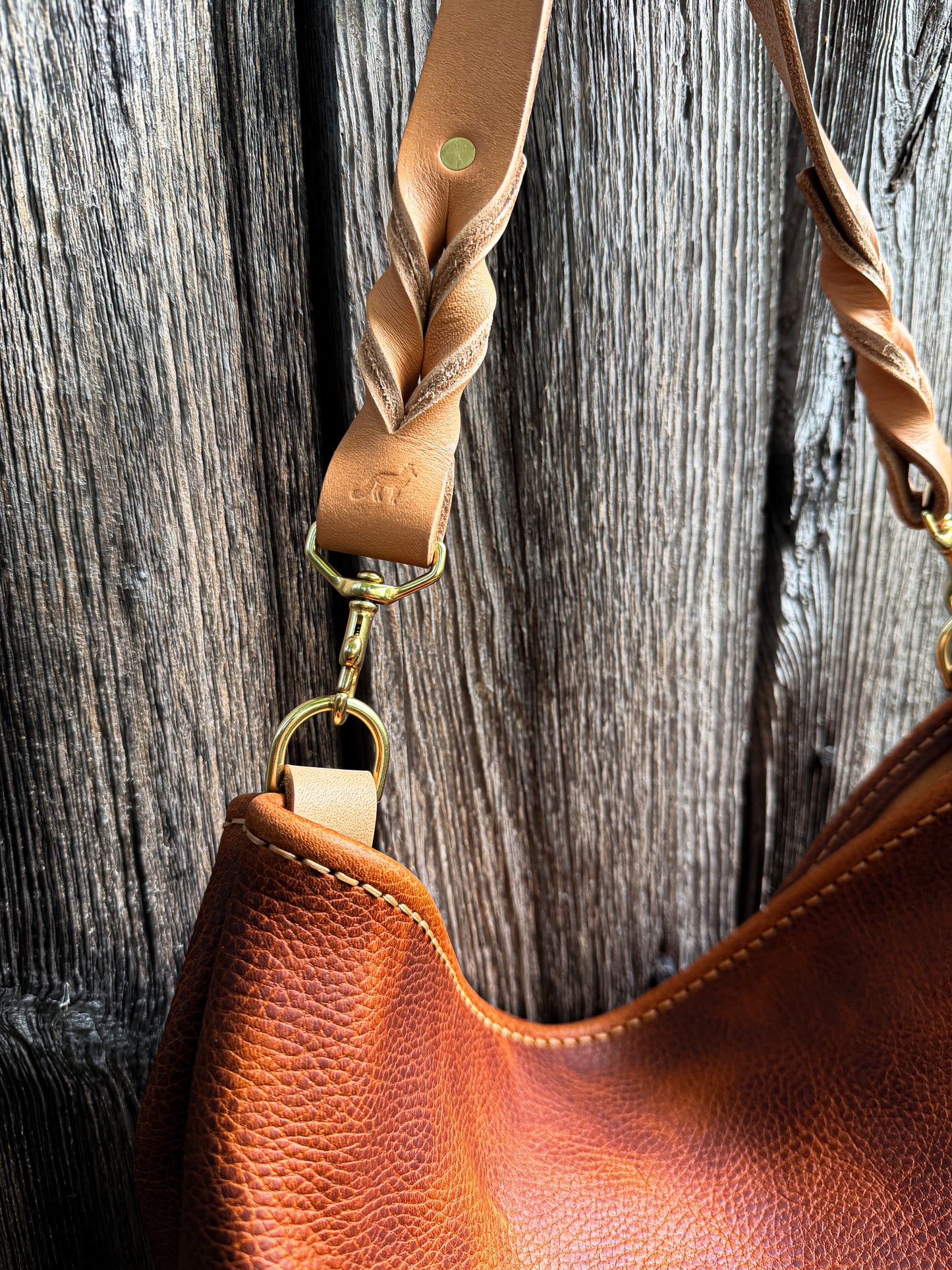 Rodeo Large Bucket in Hot Coals with Horween Braided Strap