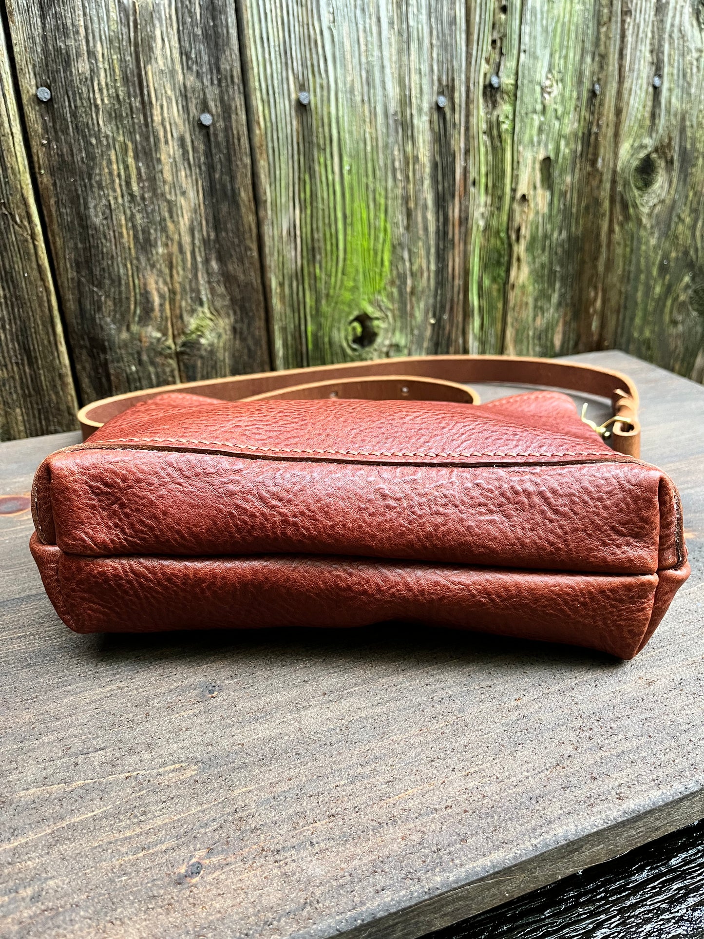 Emma Mini Crossbody in Cognac Milled Veg Tanned Leather